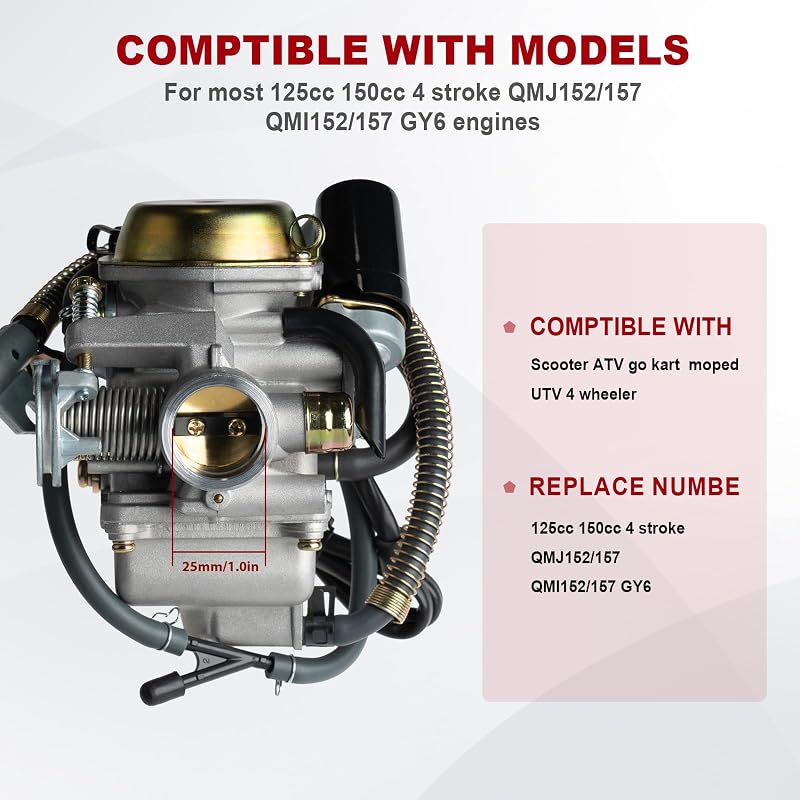 Carburador 150cc para moto 4 tiempos 152QMJ 157QMI