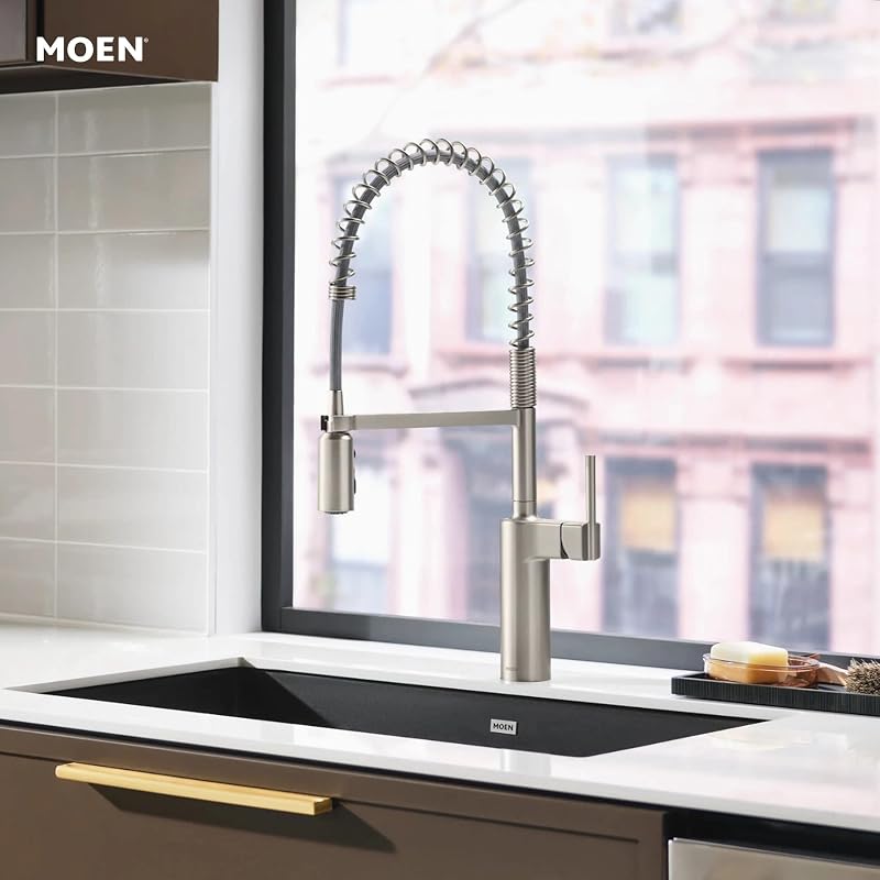 Grifo cocina desplegable inox acero preenjuague