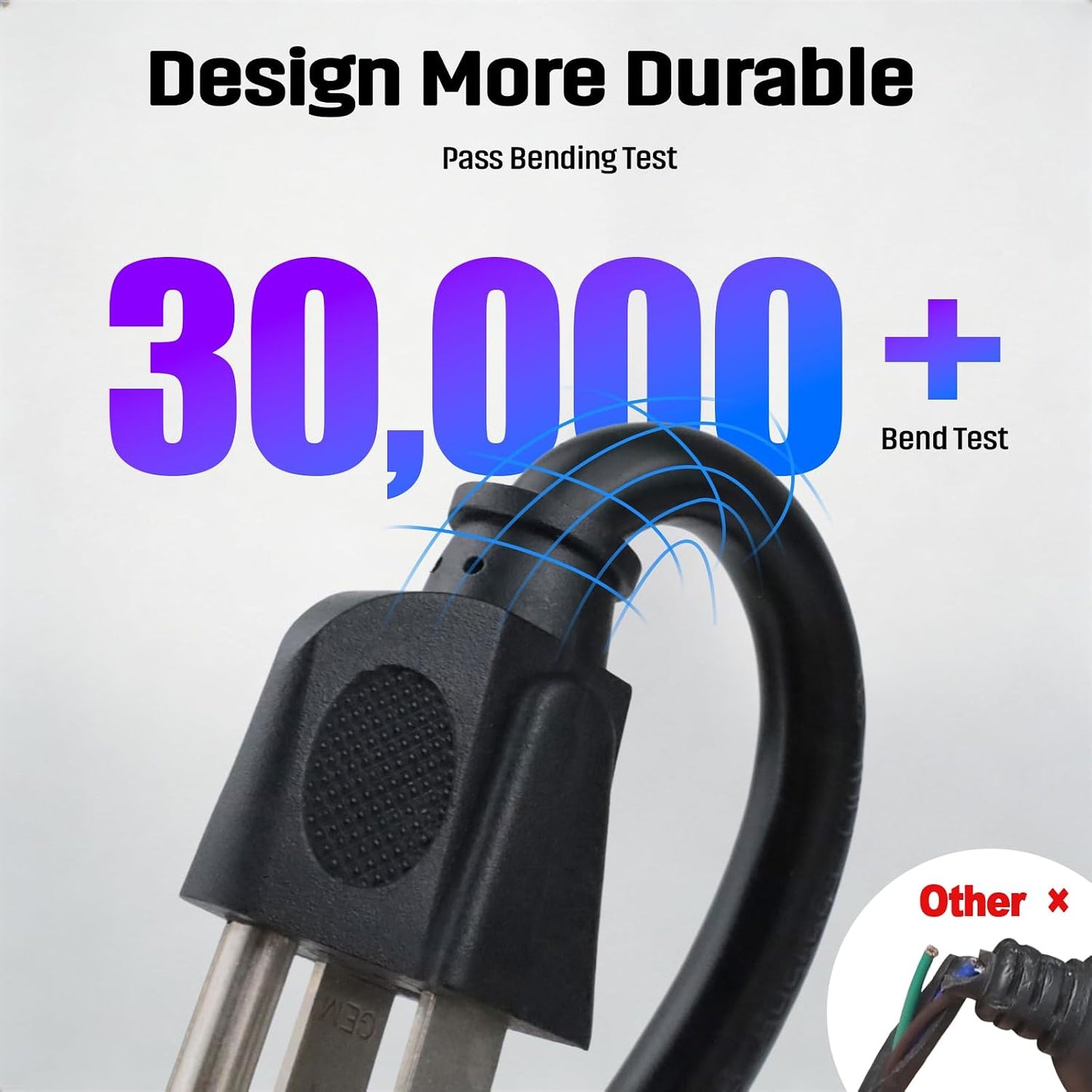 Cable 3 conductores 9ft 14awg negro pack 2