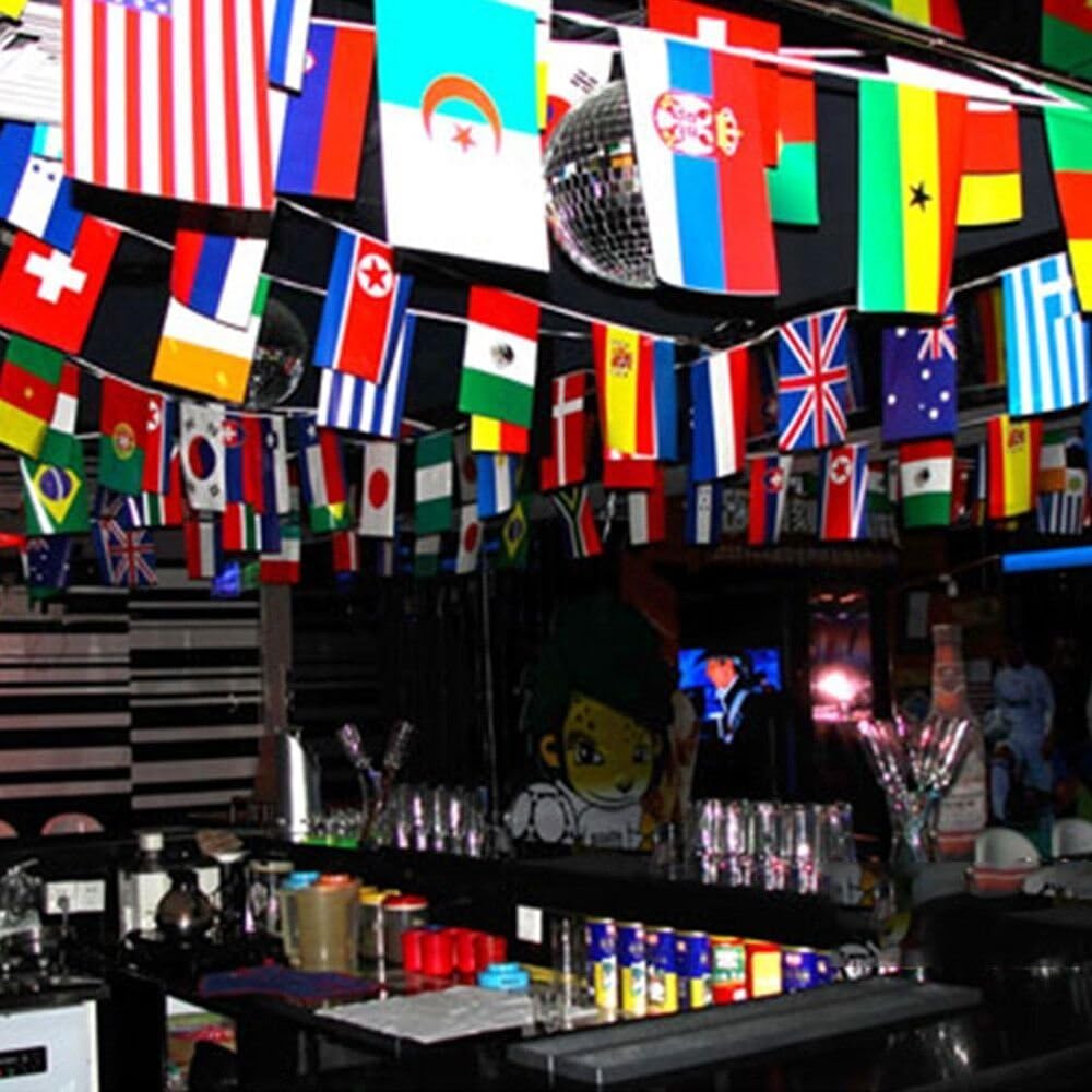 Banderas internacionales 8.2x5.5" para bar fiestas