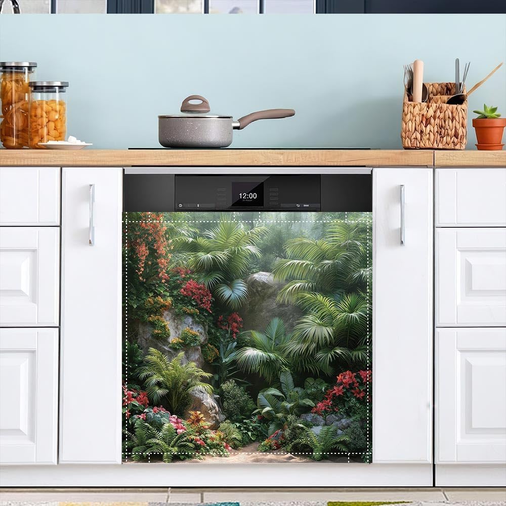 Cubierta magnética selva tropical para lavavajillas y refrigerador