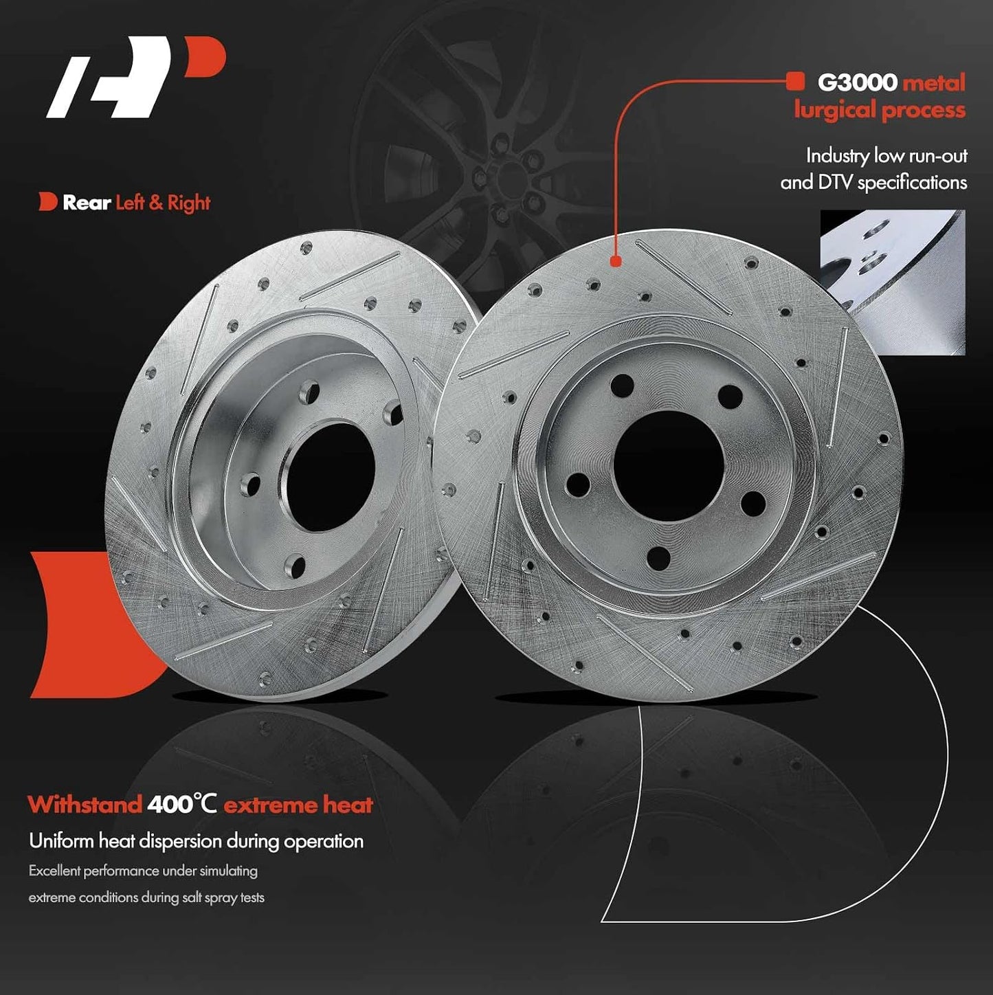 Rotores freno disco traseros 10.63" comp Chevy Malibu Cobalt