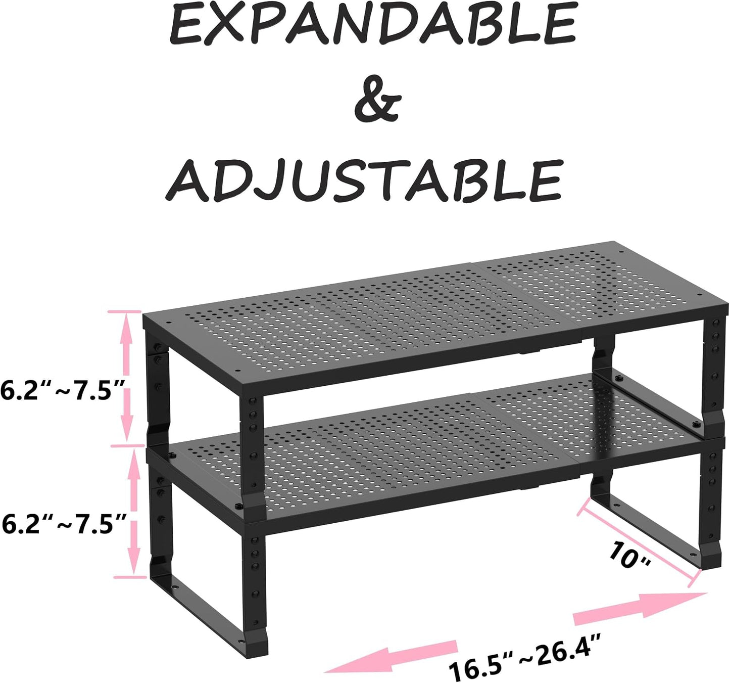 Estante apilable metal multifuncional para hogar 2 pack