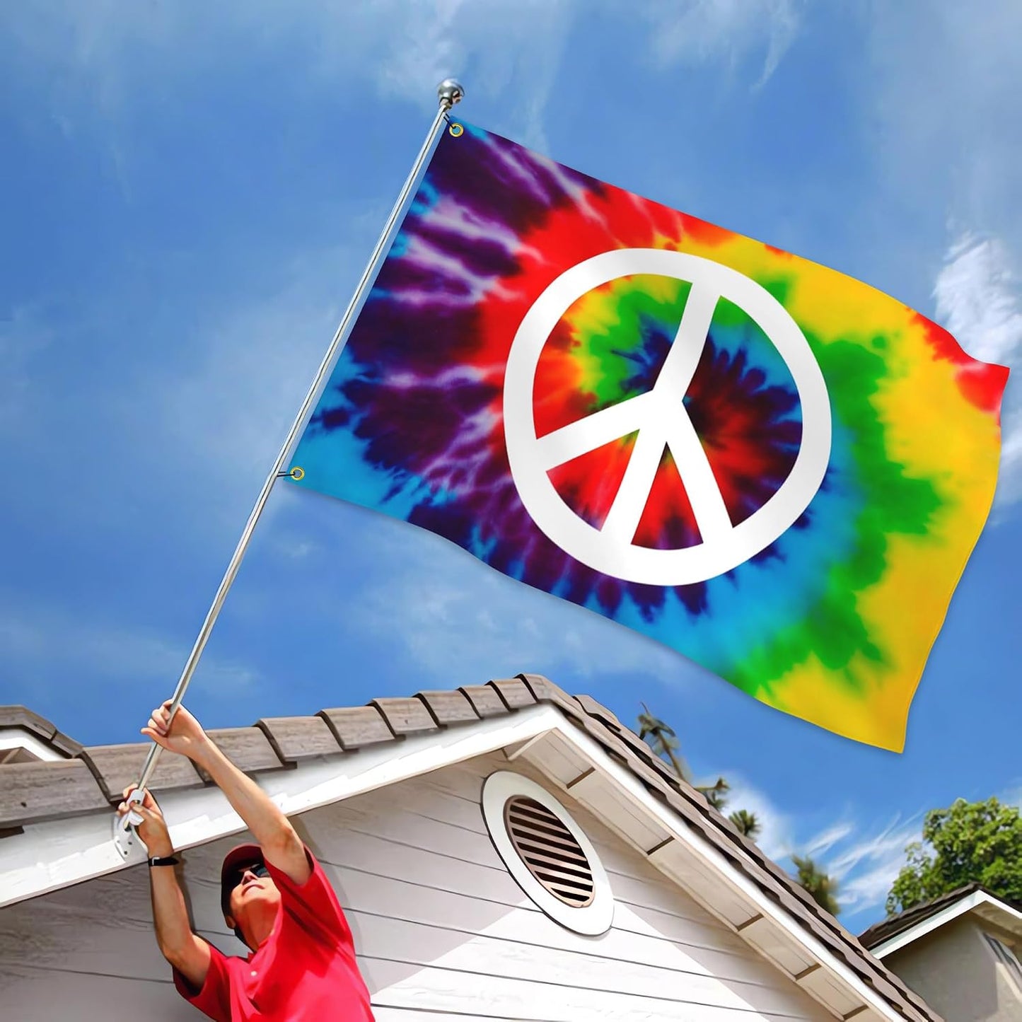 Bandera arcoíris poliéster 3x5ft doble cara decoración