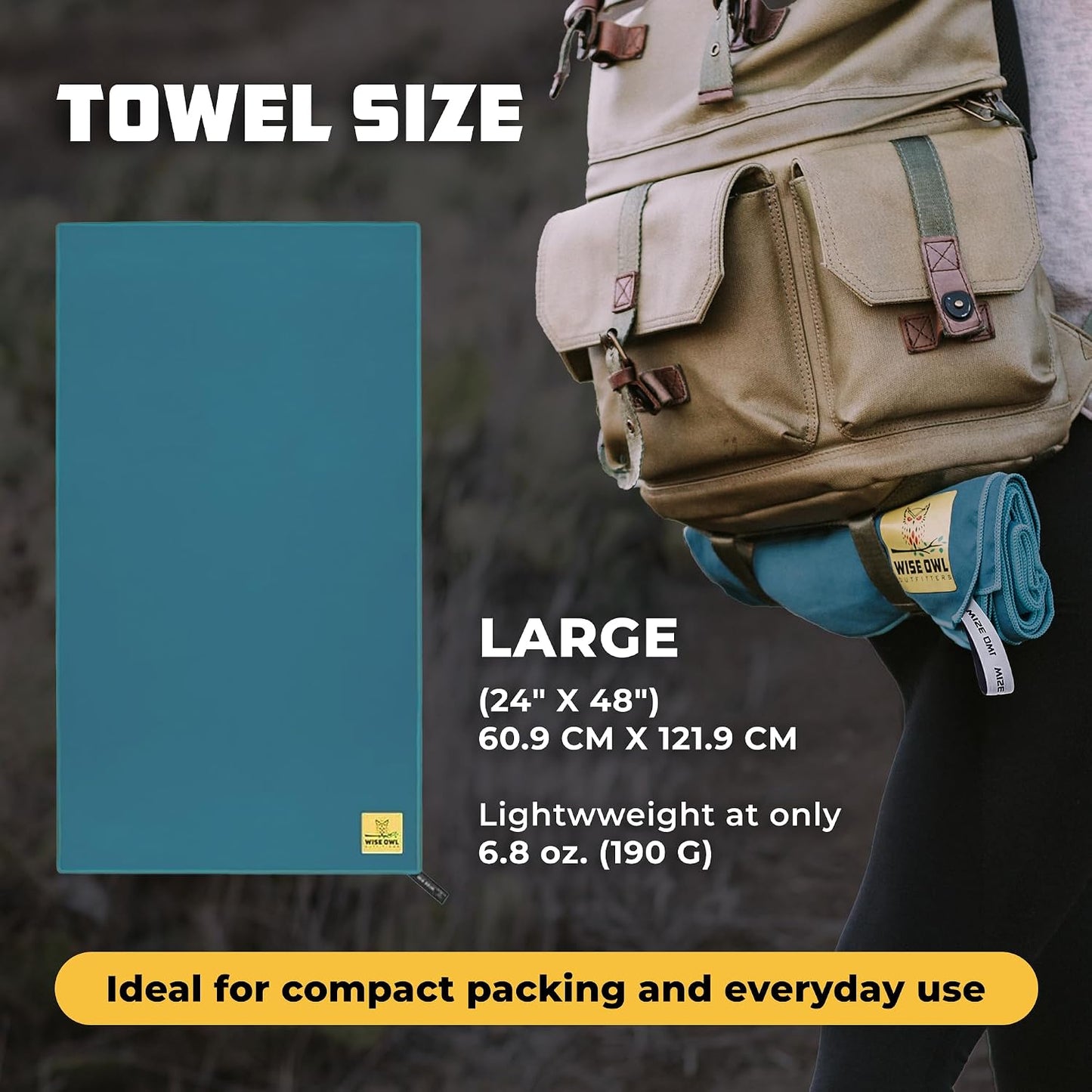 Toalla microfibra camping rápida secado viaje yoga