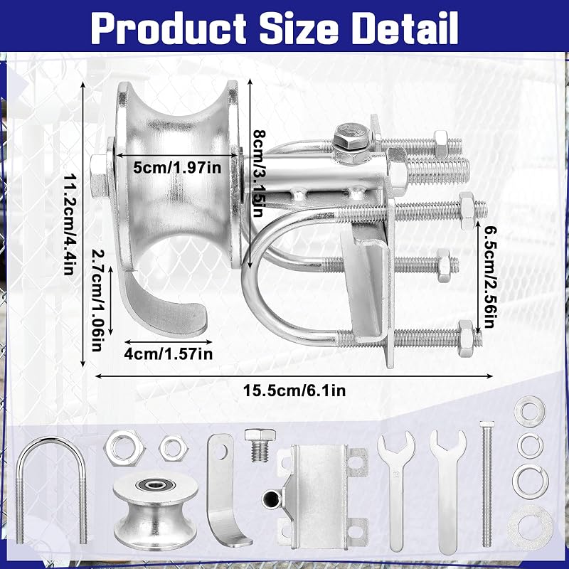 4 Rodillos puerta corredera ruedas tubo 1-7/8pulg