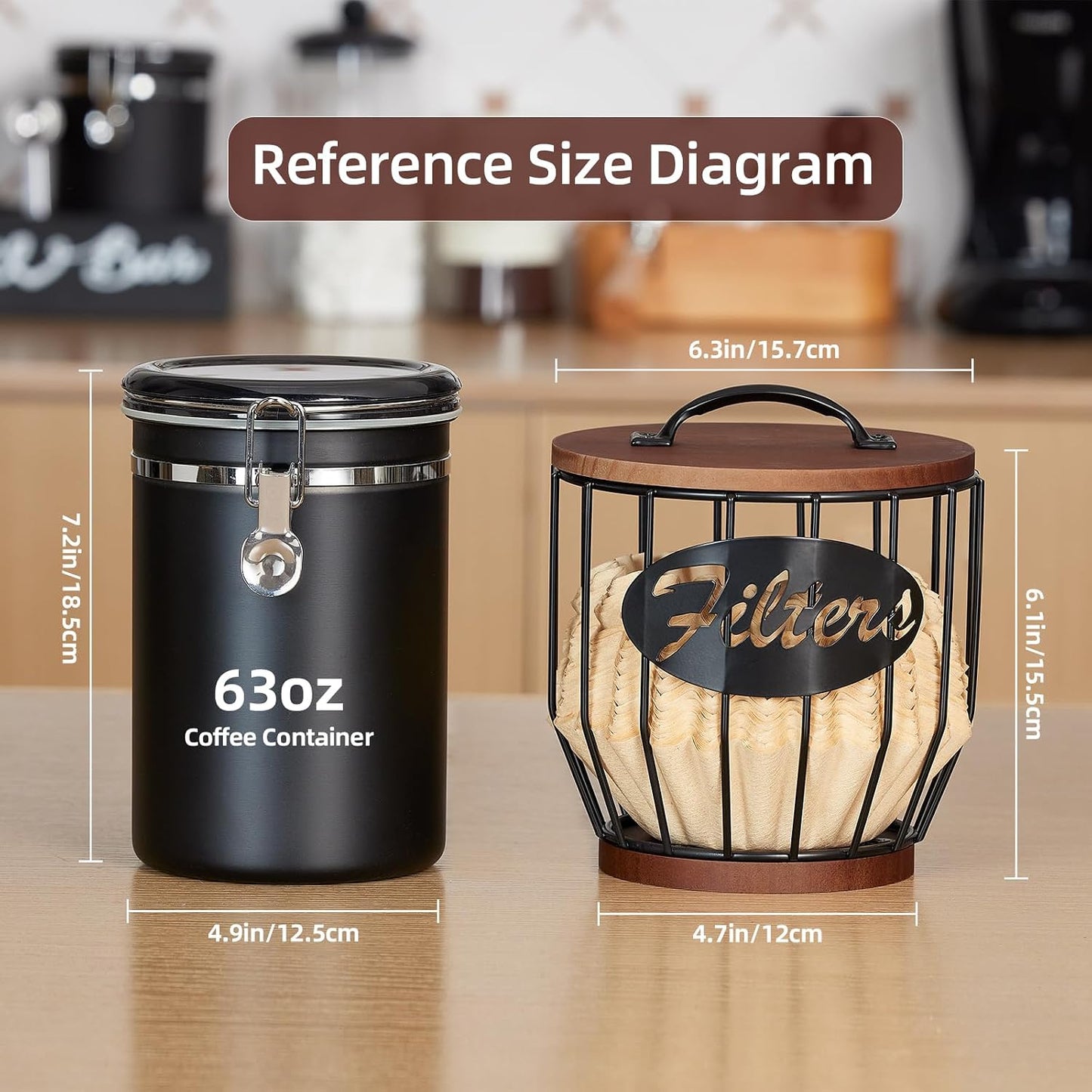 Soporte filtros café 8-12 tazas cesta alambre negro