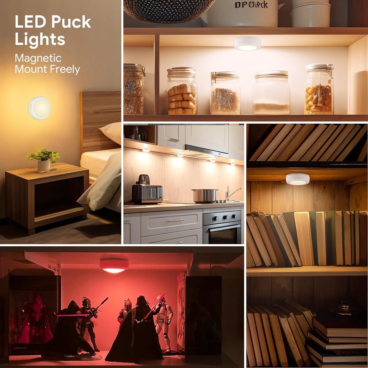 Luces LED 12 colores control remoto para armario cocina pack 12