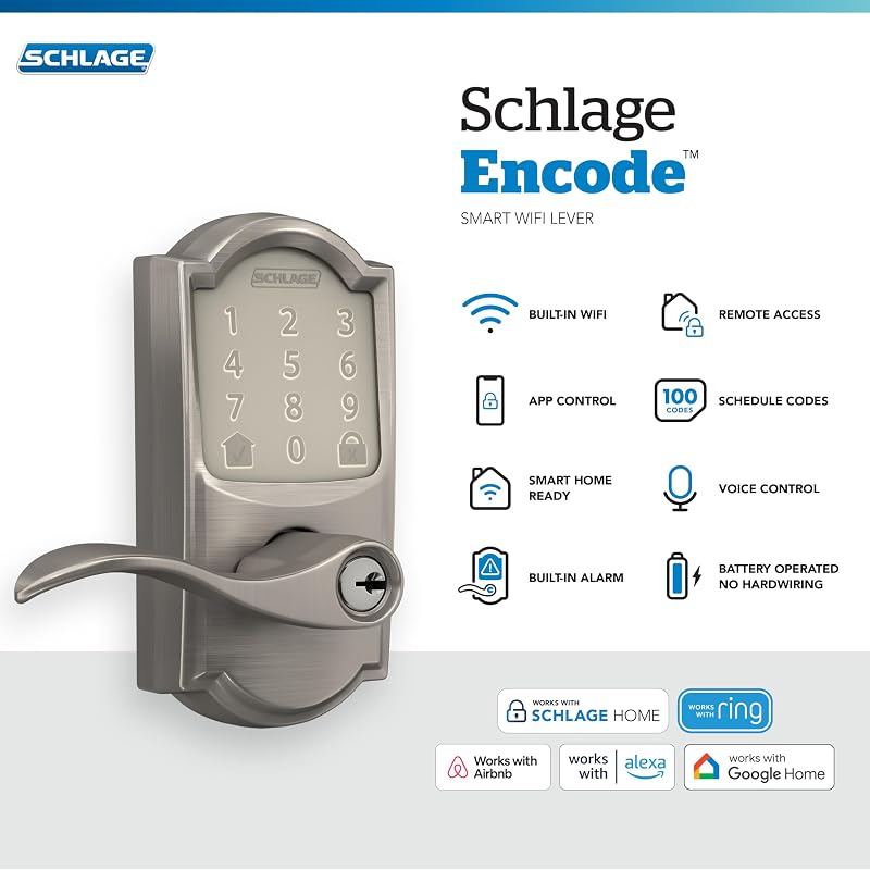 Cerradura inteligente Schlage FE789WB con palanca