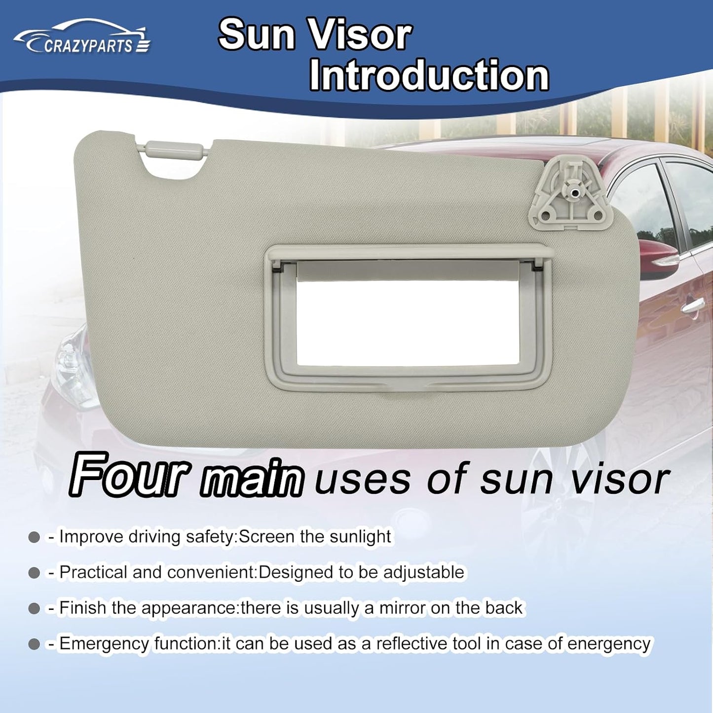 Visera solar para Nissan Sentra 13-19 color gris