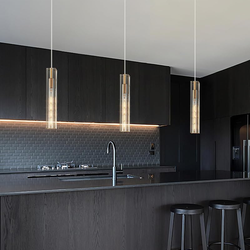 3 Pzas Lámparas Techo Cristal para Cocina y Sala