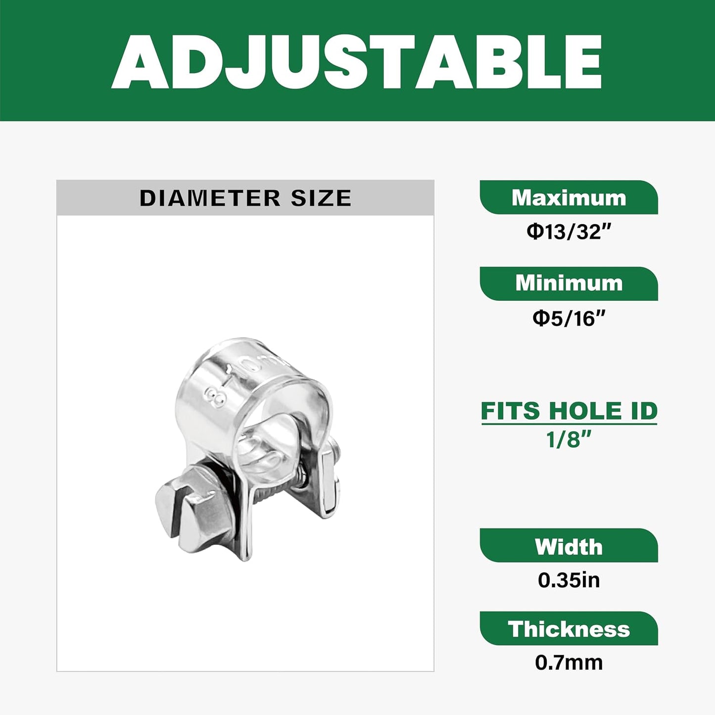 Abrazaderas manguera 1/8pulg ajustables automoción