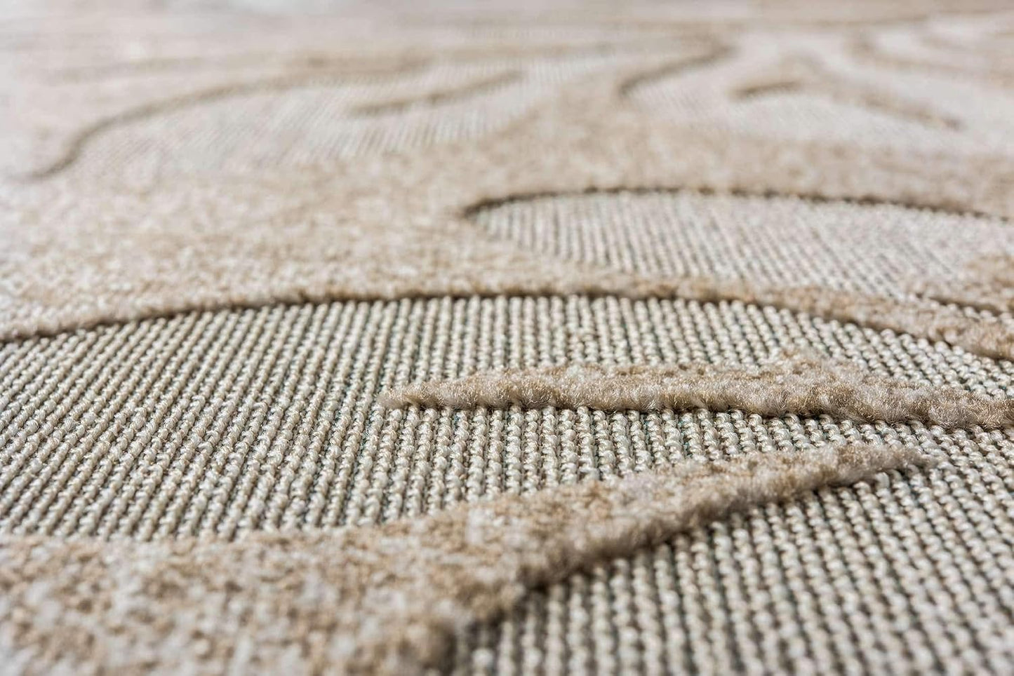 Alfombra rectangular 4x6ft beige y marrón claro