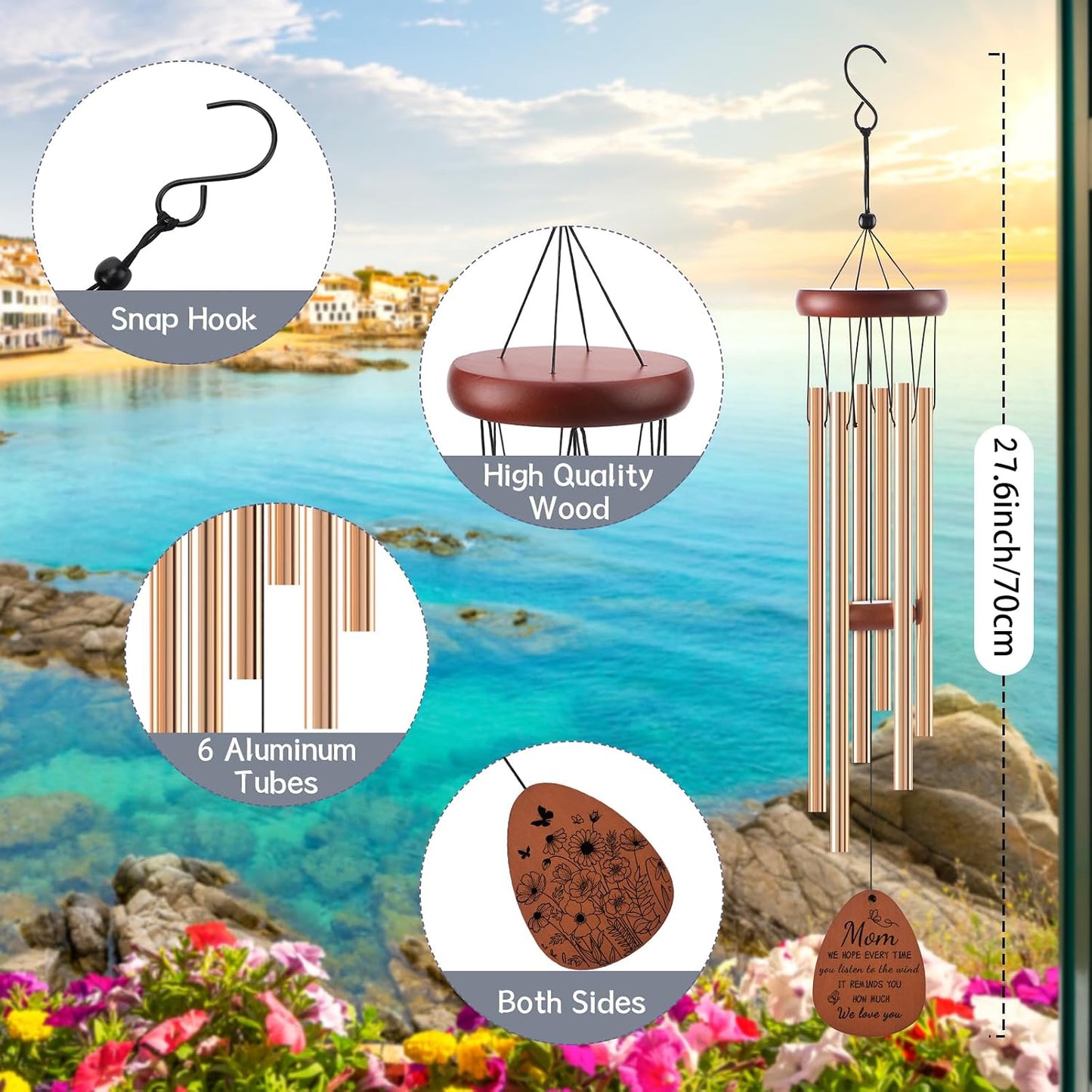 Campanillas de viento regalo para mamá inspirador