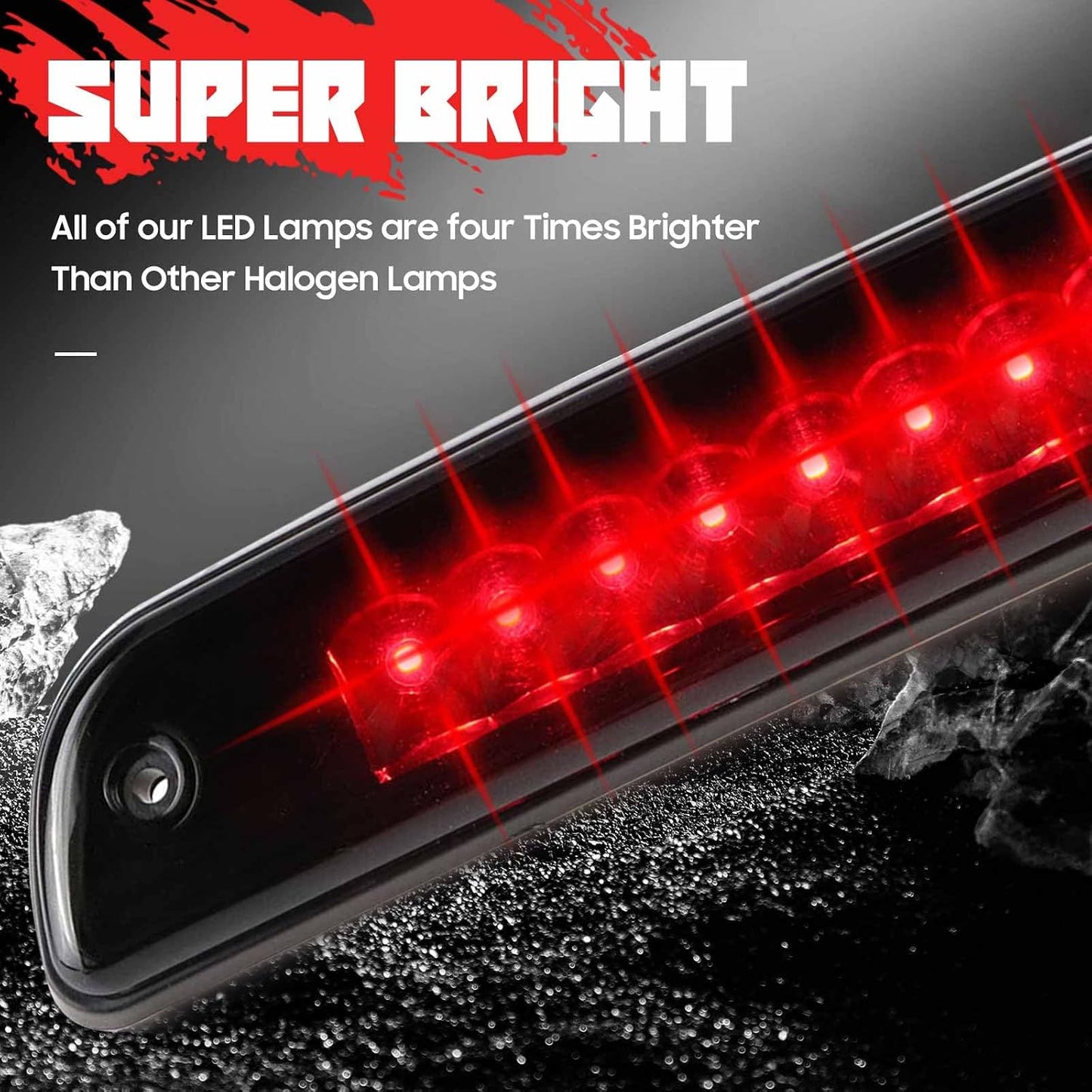 Luz freno LED alta Toyota Tacoma 95-23 lente humo