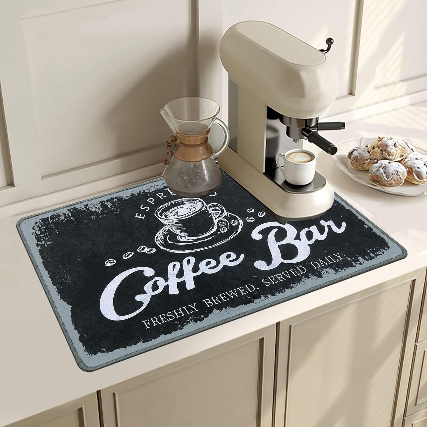 Alfombrilla café 12x19pulg absorbente antiderrap