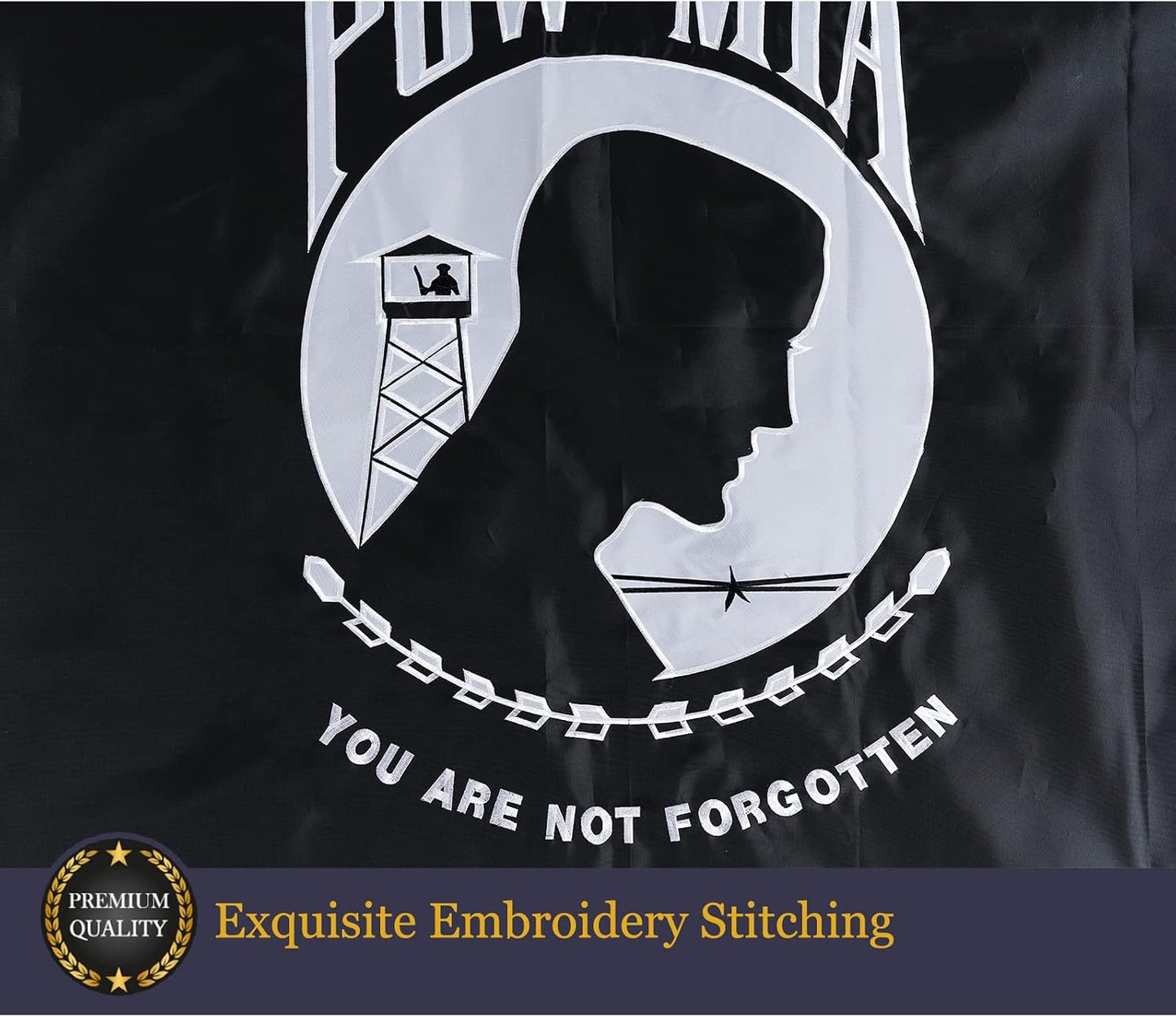 Bandera EE.UU. y Pow Mia 3x5ft doble cara resistente