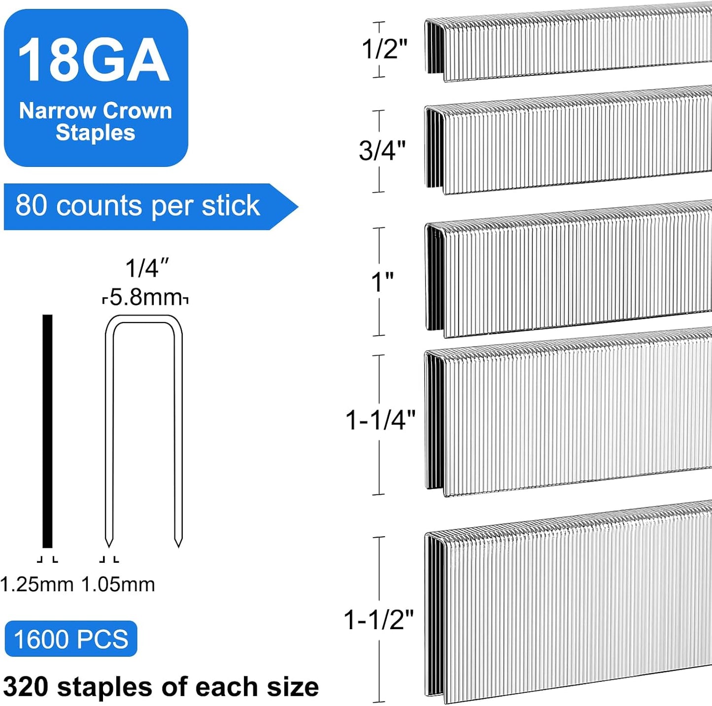 Grapas acero inox surtido 1600 unidades