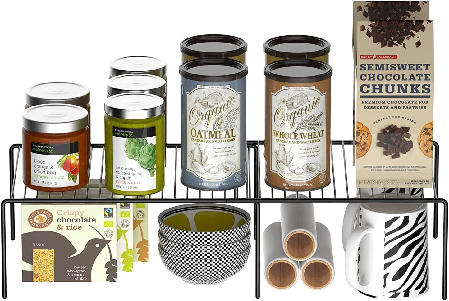 Set 6 organiz. estantes metal ajustables cocina