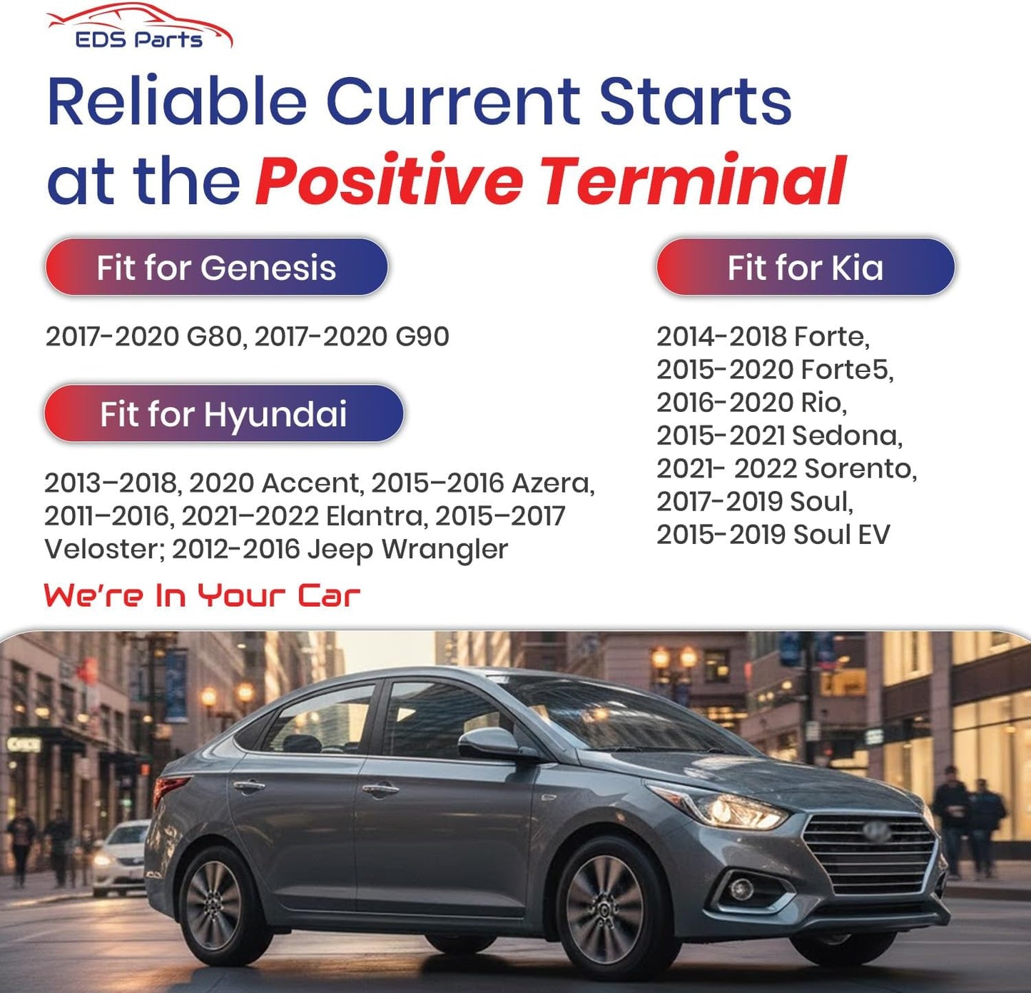 Terminal batería positiva con tuercas para Accent Sedona