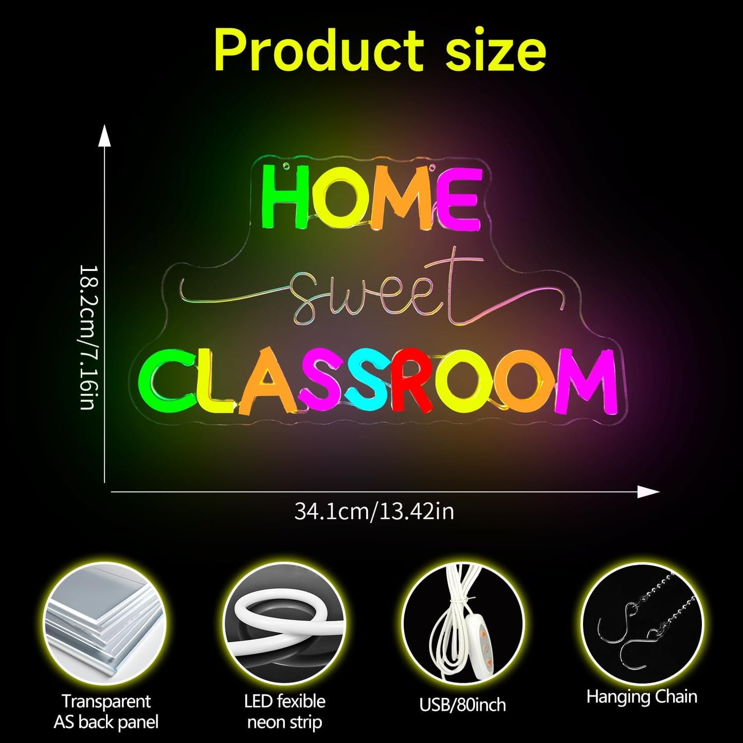 Letrero neón LED para decorar aula profesor