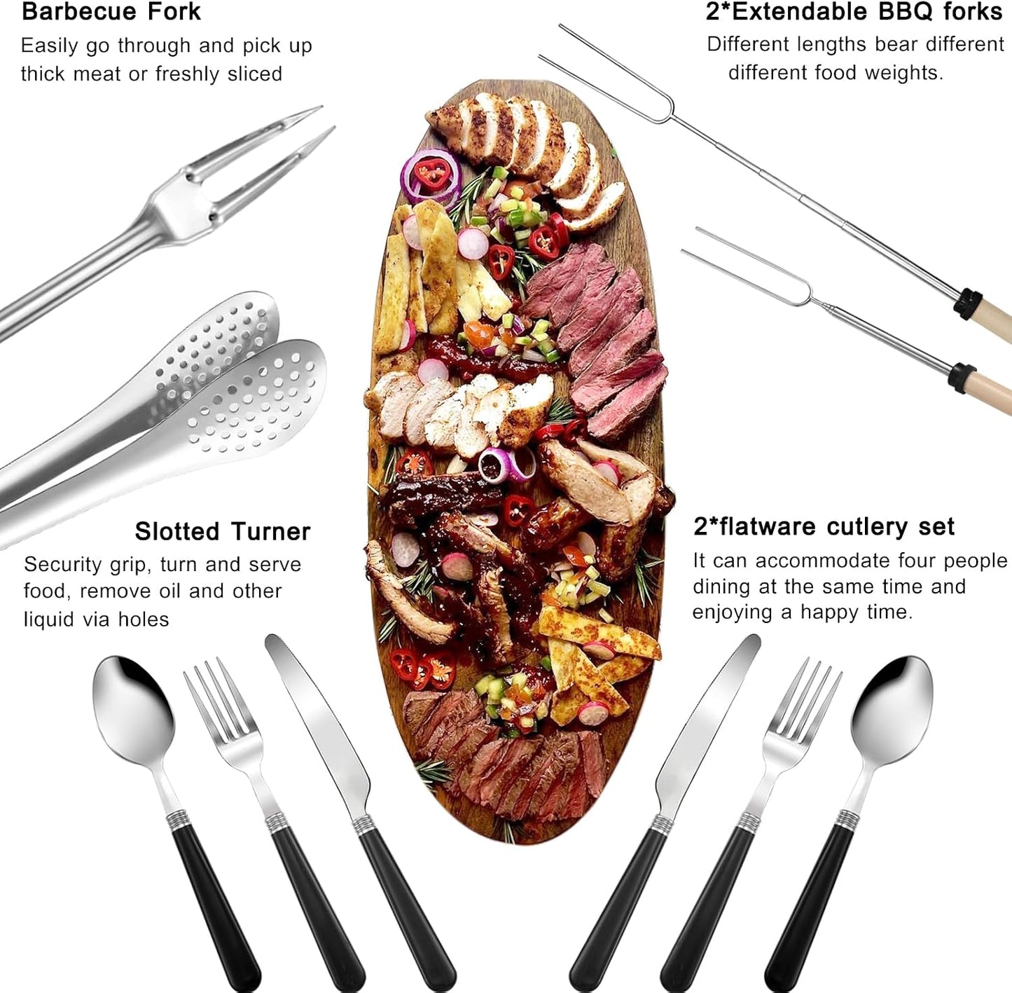 Set utensilios cocina campamento auto asar