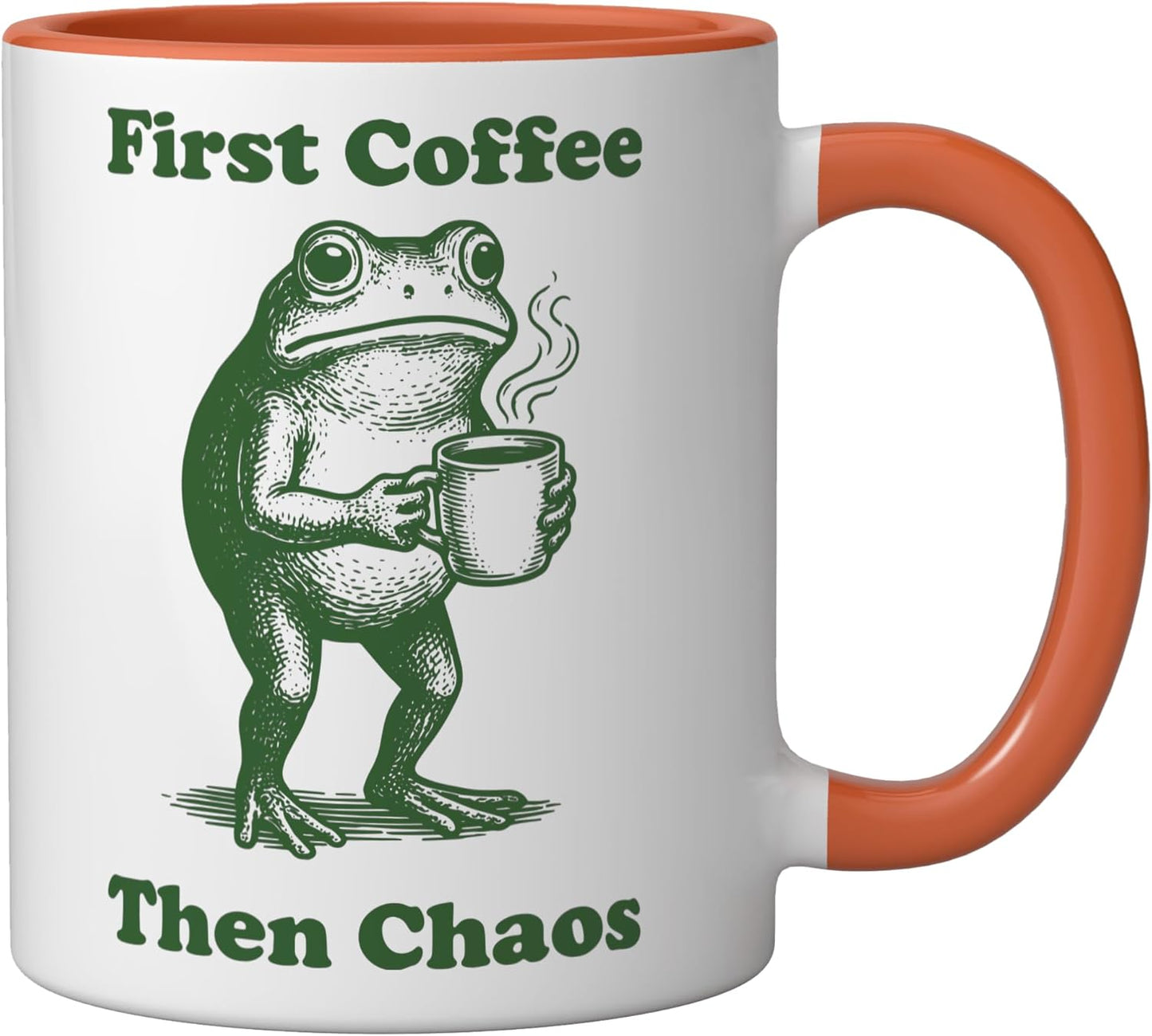 Taza Cerámica Rana Cafetera Naranja/Blanca