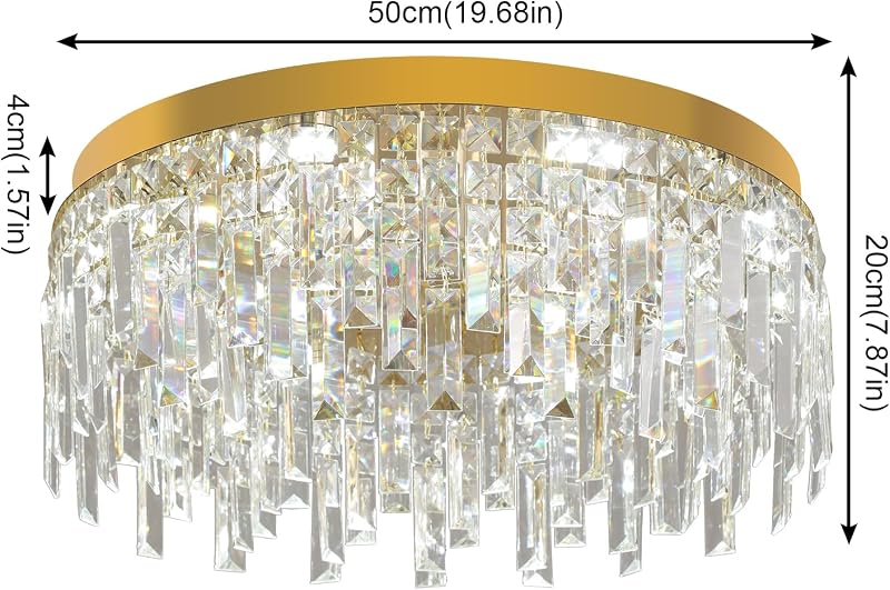 Candelabro cristal dorado para comedor sala dormitorio