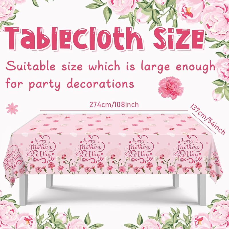 Mantel decorativo 3 Pzas flores rosadas plástico