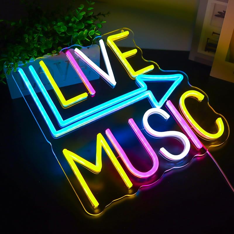 Letreros neón LED para decorar sala música estudio