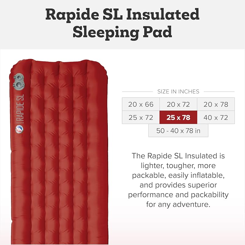 Colchón dormir aislado ultraligero 25x78pulg naranja