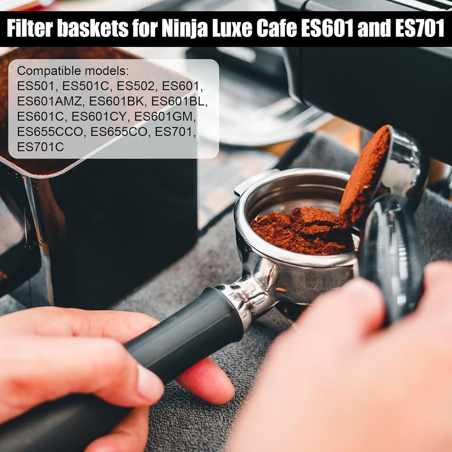 Cesta filtro doble comp Ninja Luxe Cafe ES601 acero inox