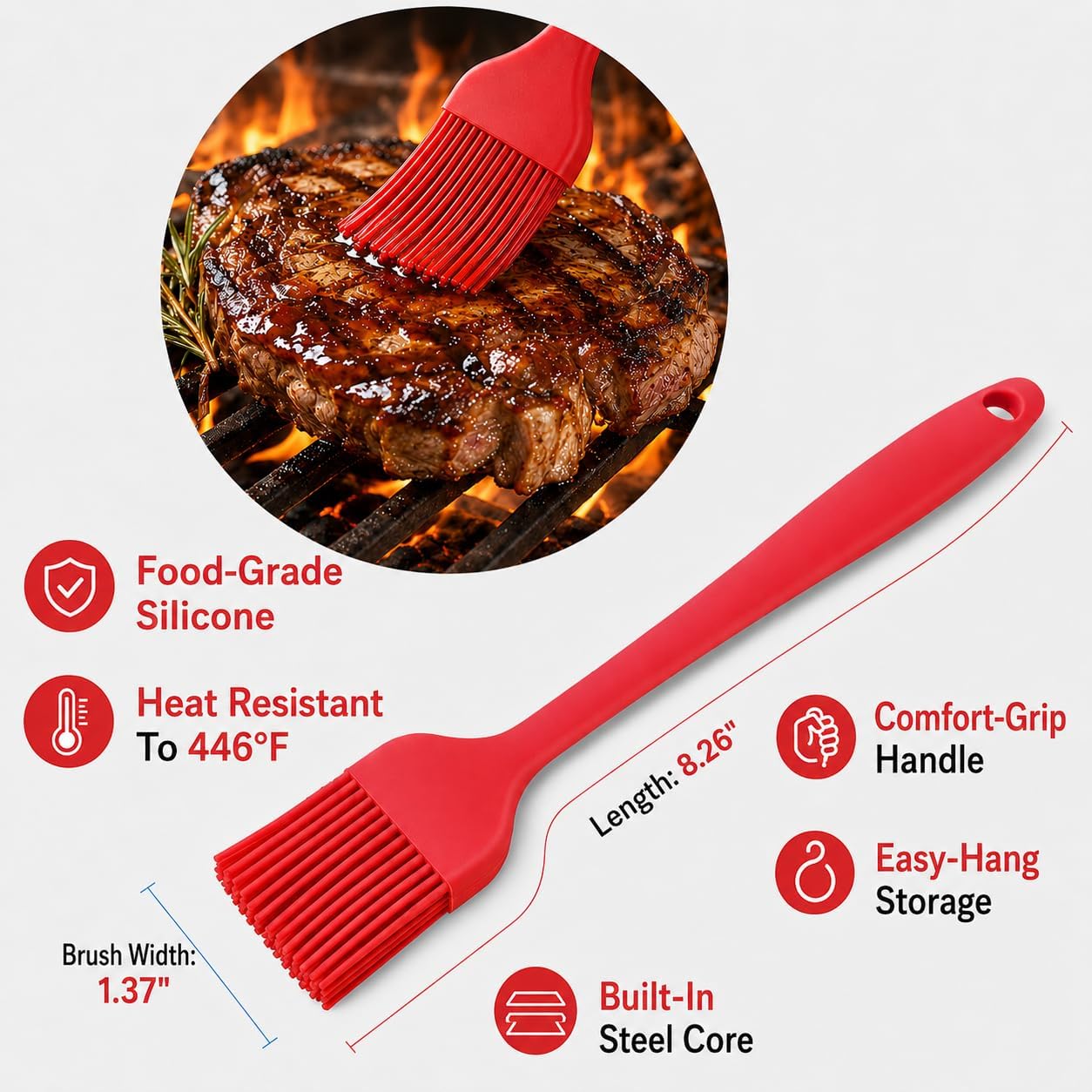 Kit guantes barbacoa resistentes 1472°F con pincel silicona