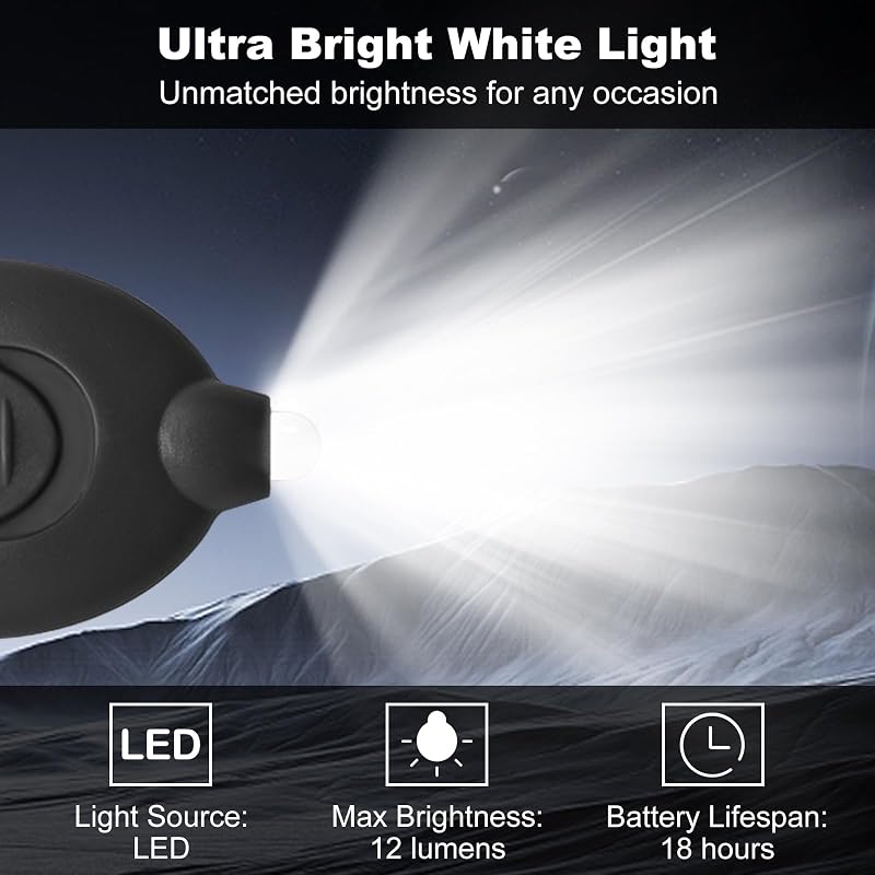 Linterna LED mini para llavero luz blanca acampar