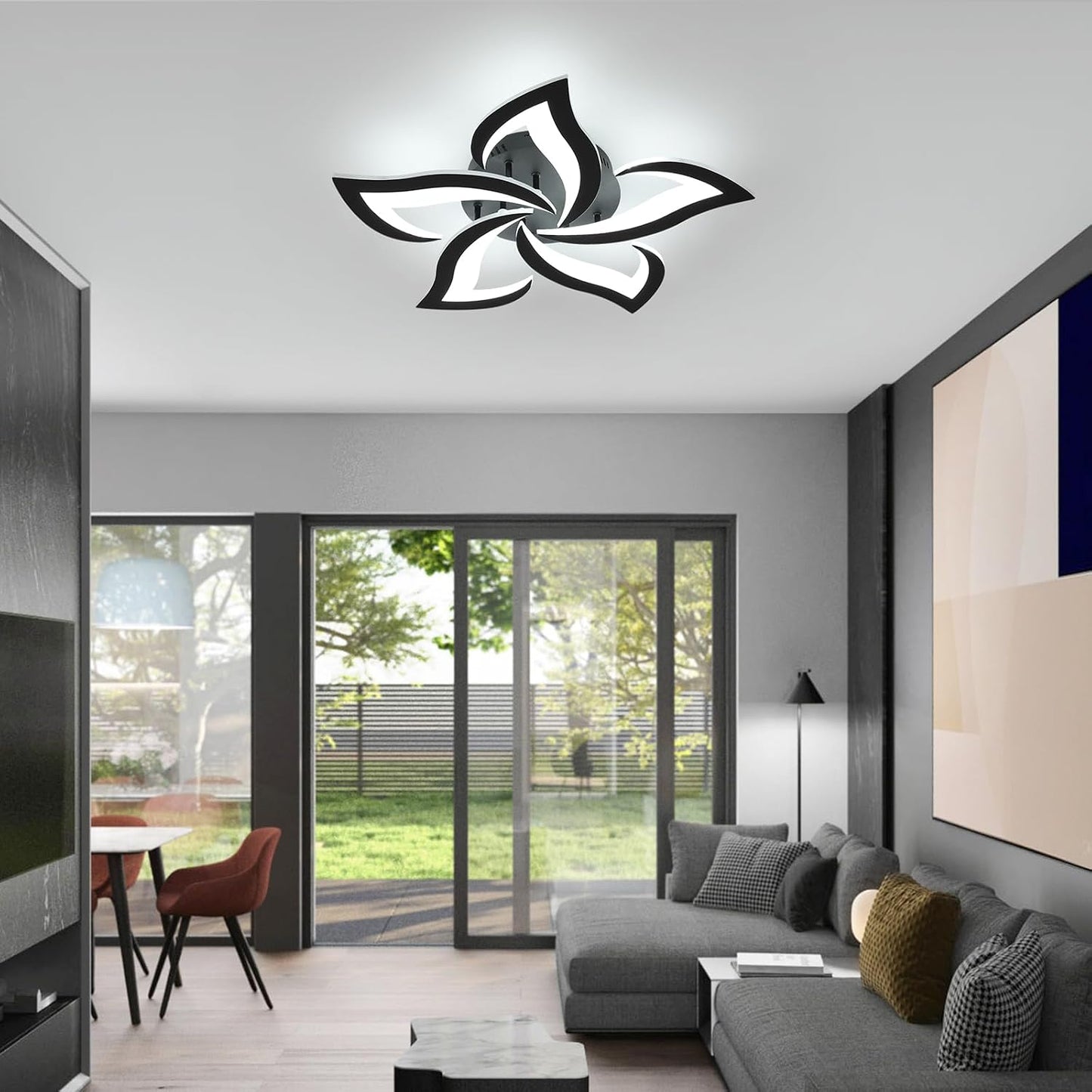 Lámpara techo empotrado diseño flores led regulable sala