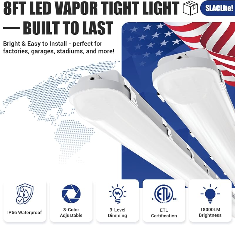 Luz LED vapor 8 ft 100W 5000K IP66