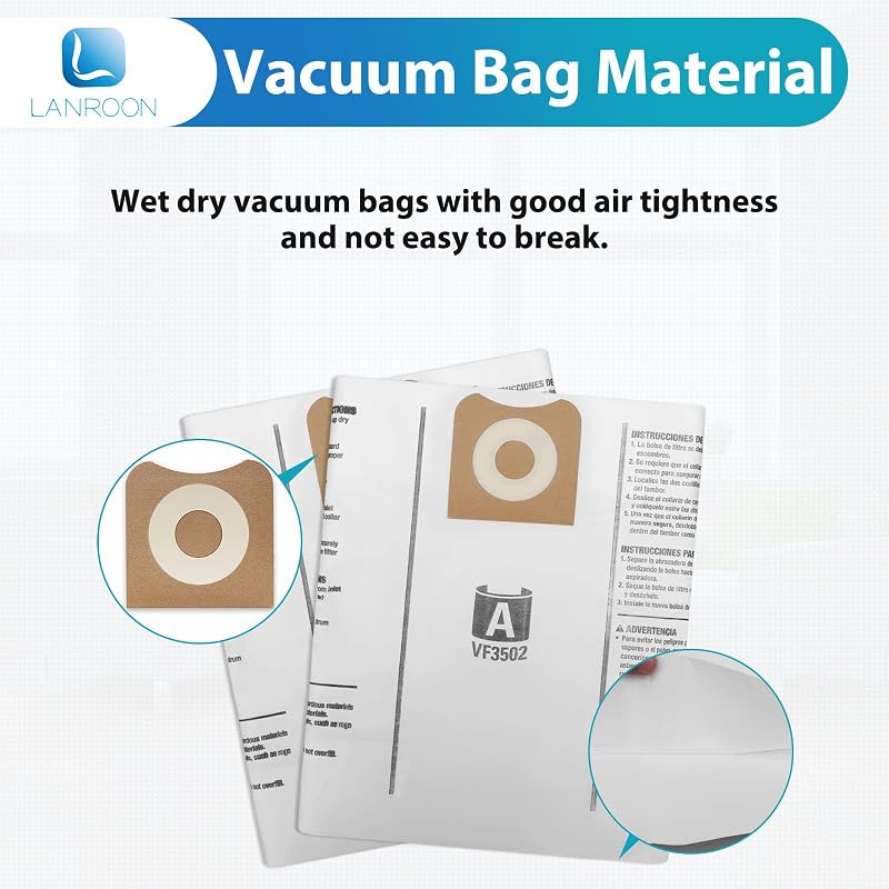 20 Bolsas Vacío Comp Aspiradora Rigid 12-16gal