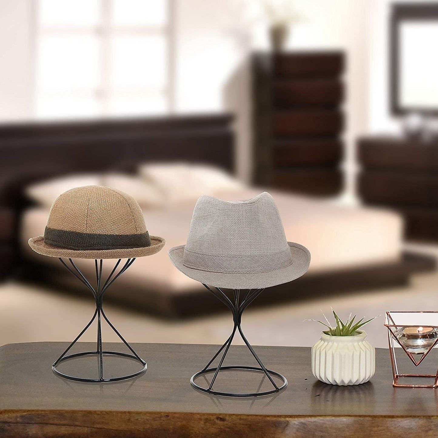 Soporte metal para peluca y sombrero 12.6" duradero