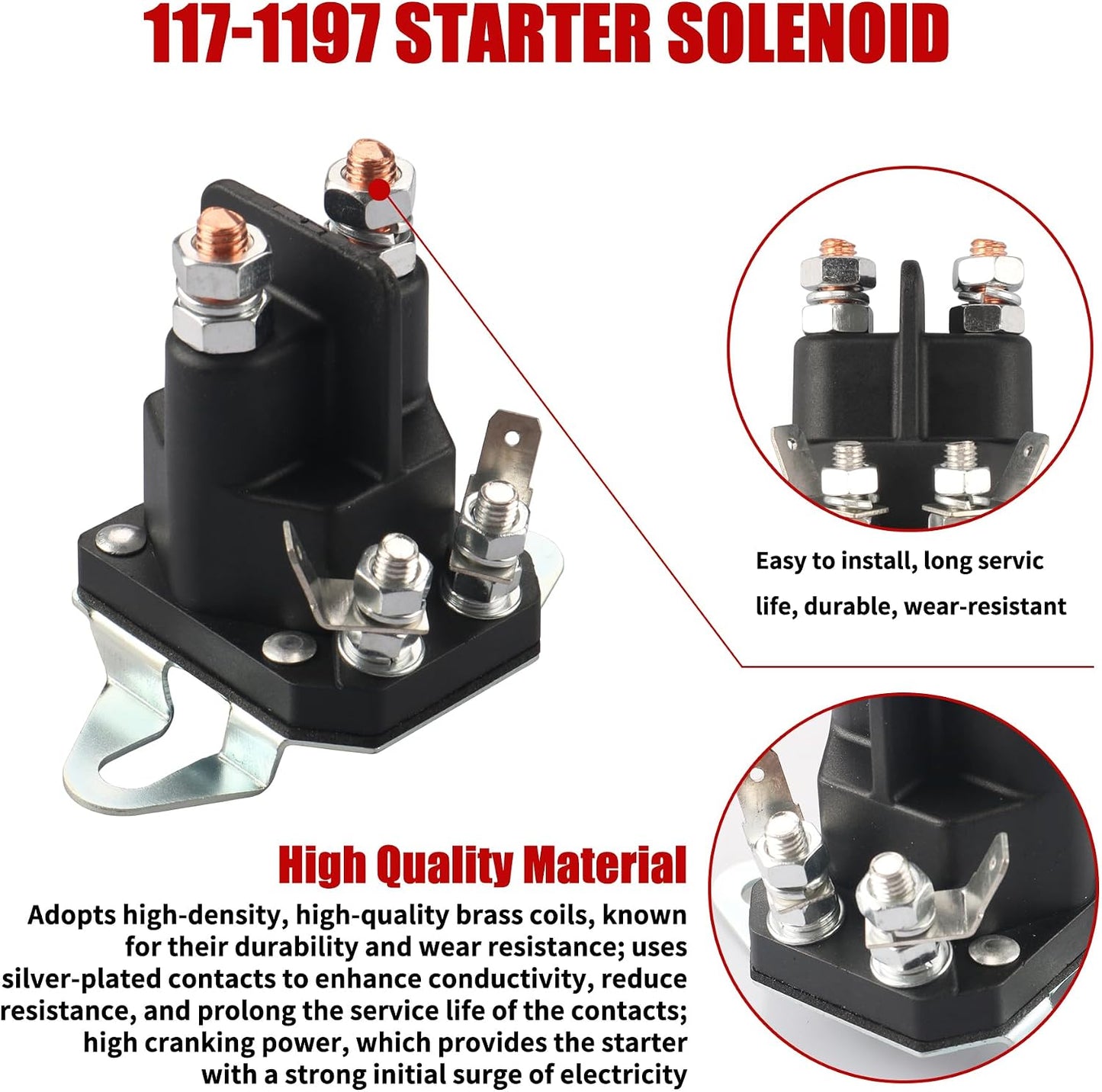Solenoide arranque 12V comp Exmark Toro Z 2 orificios