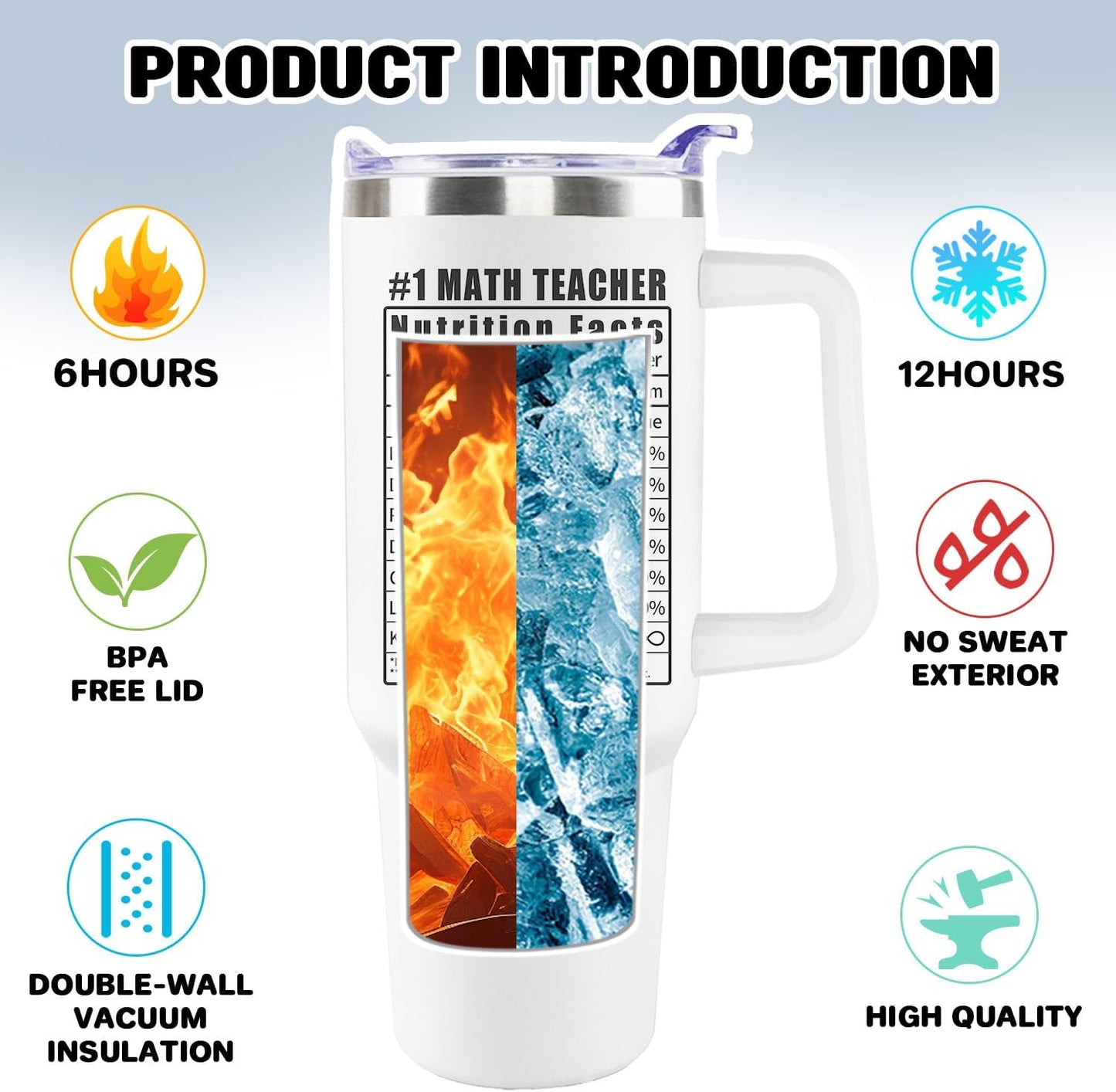 Vaso acero inox 40oz con texto divertido para profesores