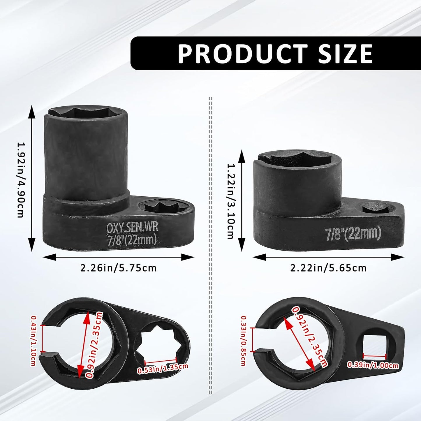 Set 3 tomas sensor O2 automotriz 7/8x3/8 y 1/2"