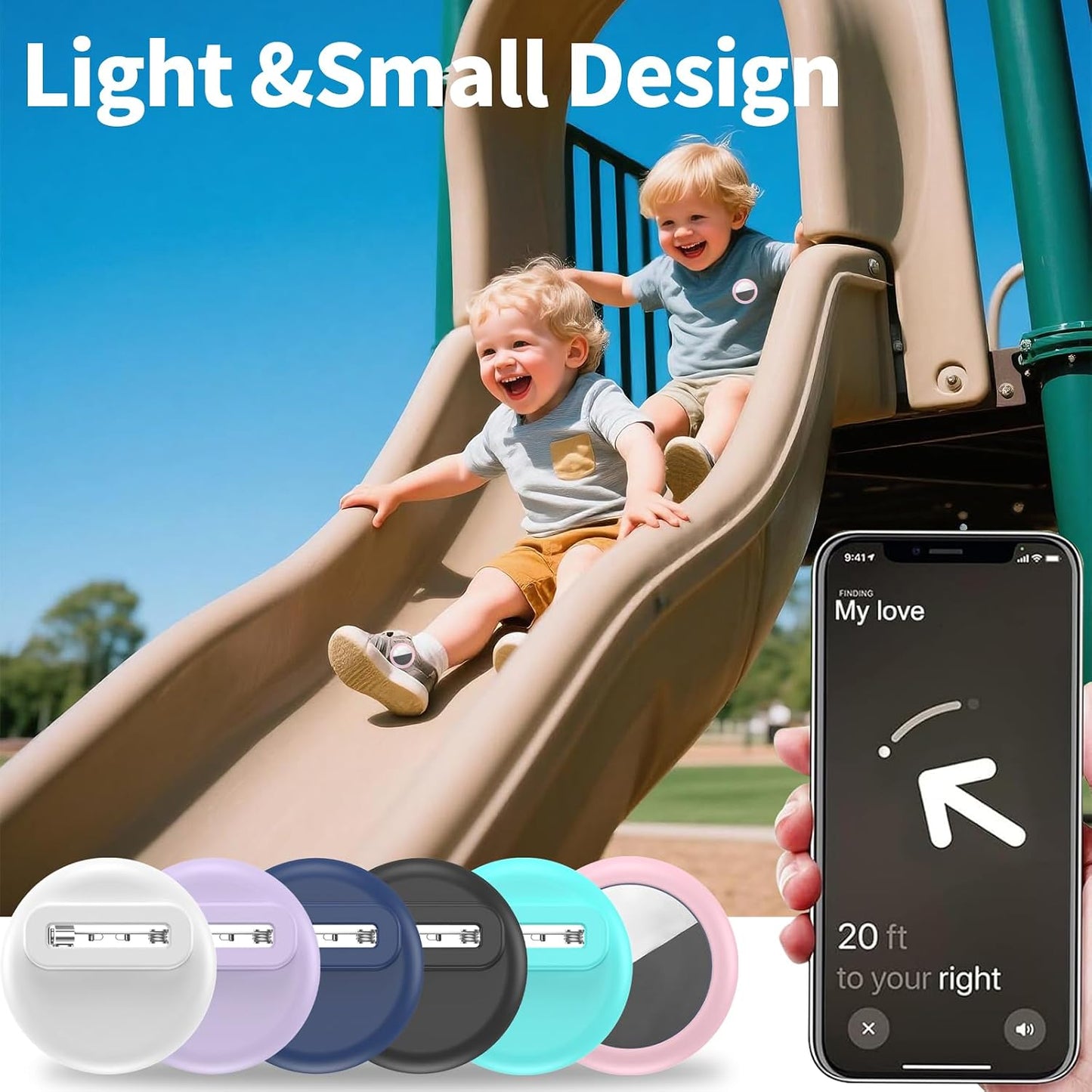 Juego 4 fundas Airtag con llaveros seguros para niños