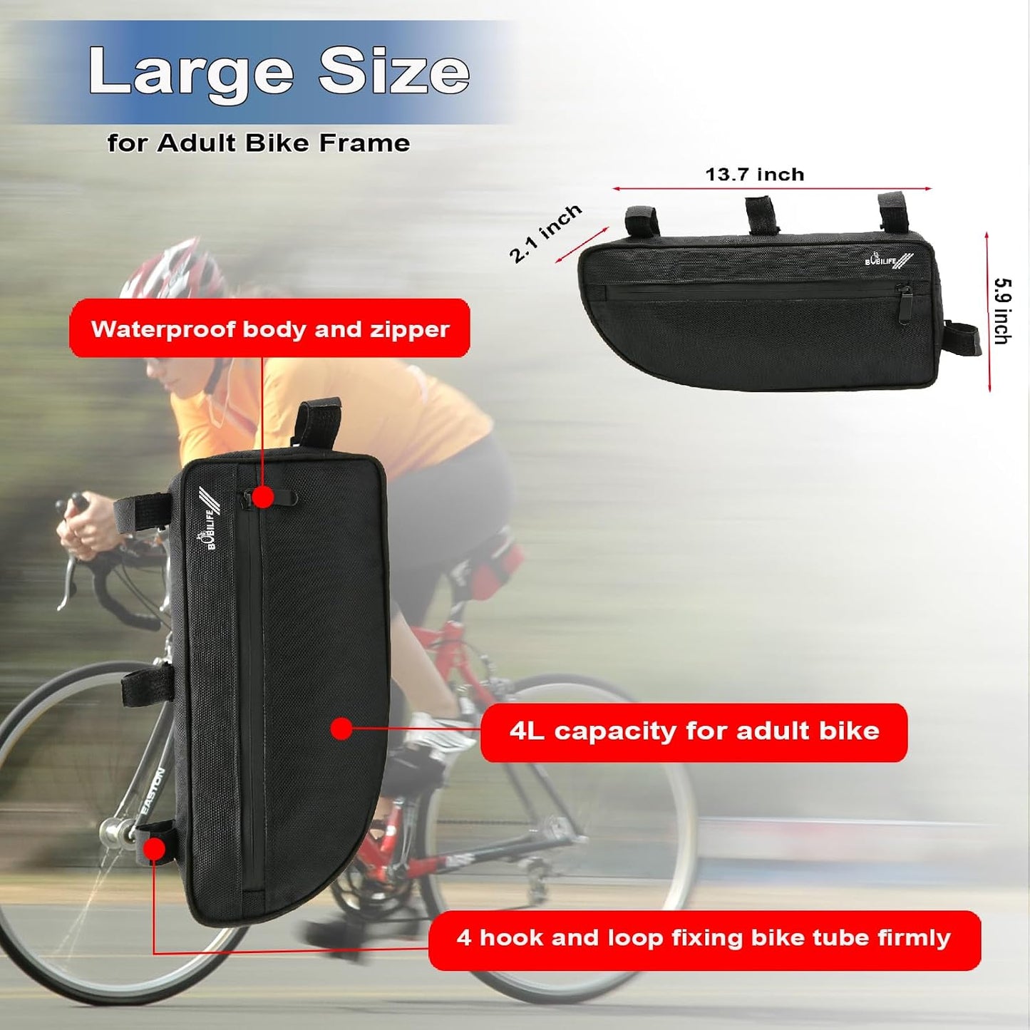 Bolsa marco bicicleta triangular ciclismo carretera