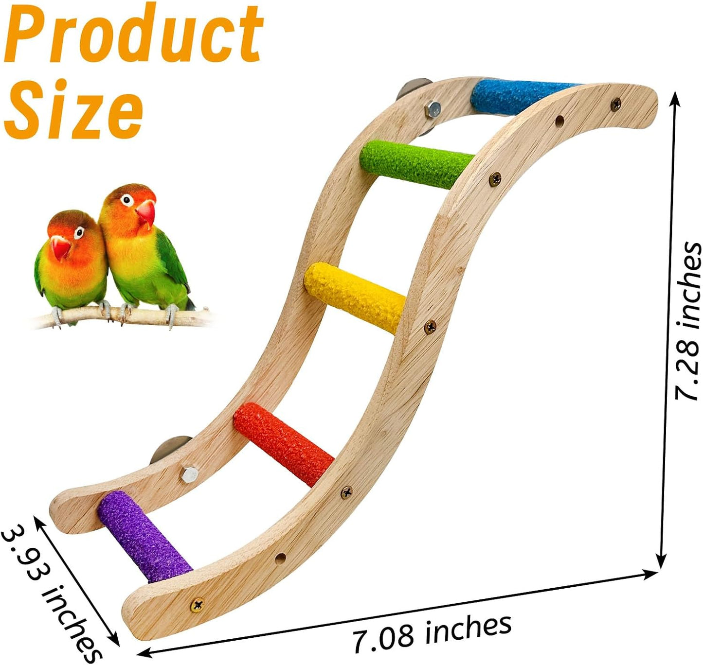 Escalera madera para pájaros loros puente masticable jaula