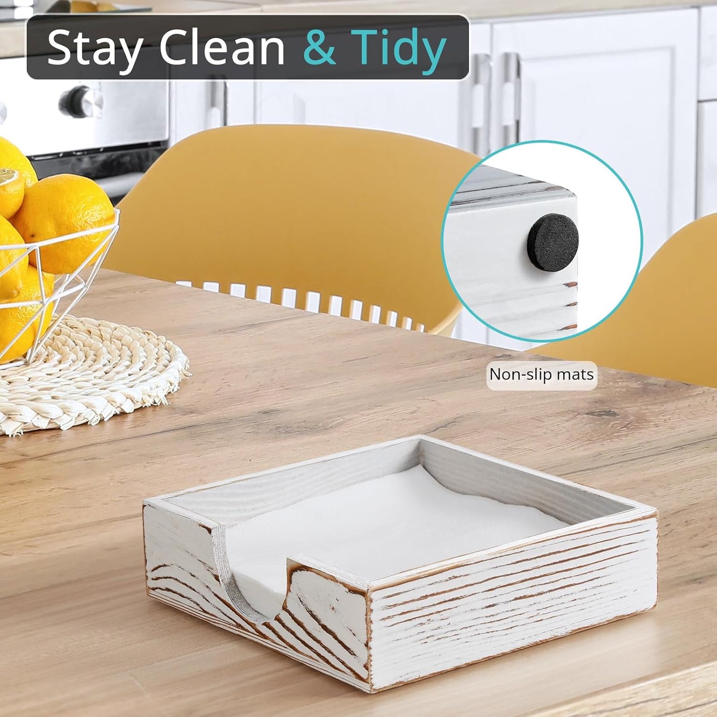 Servilletero madera blanca uso interior y exterior