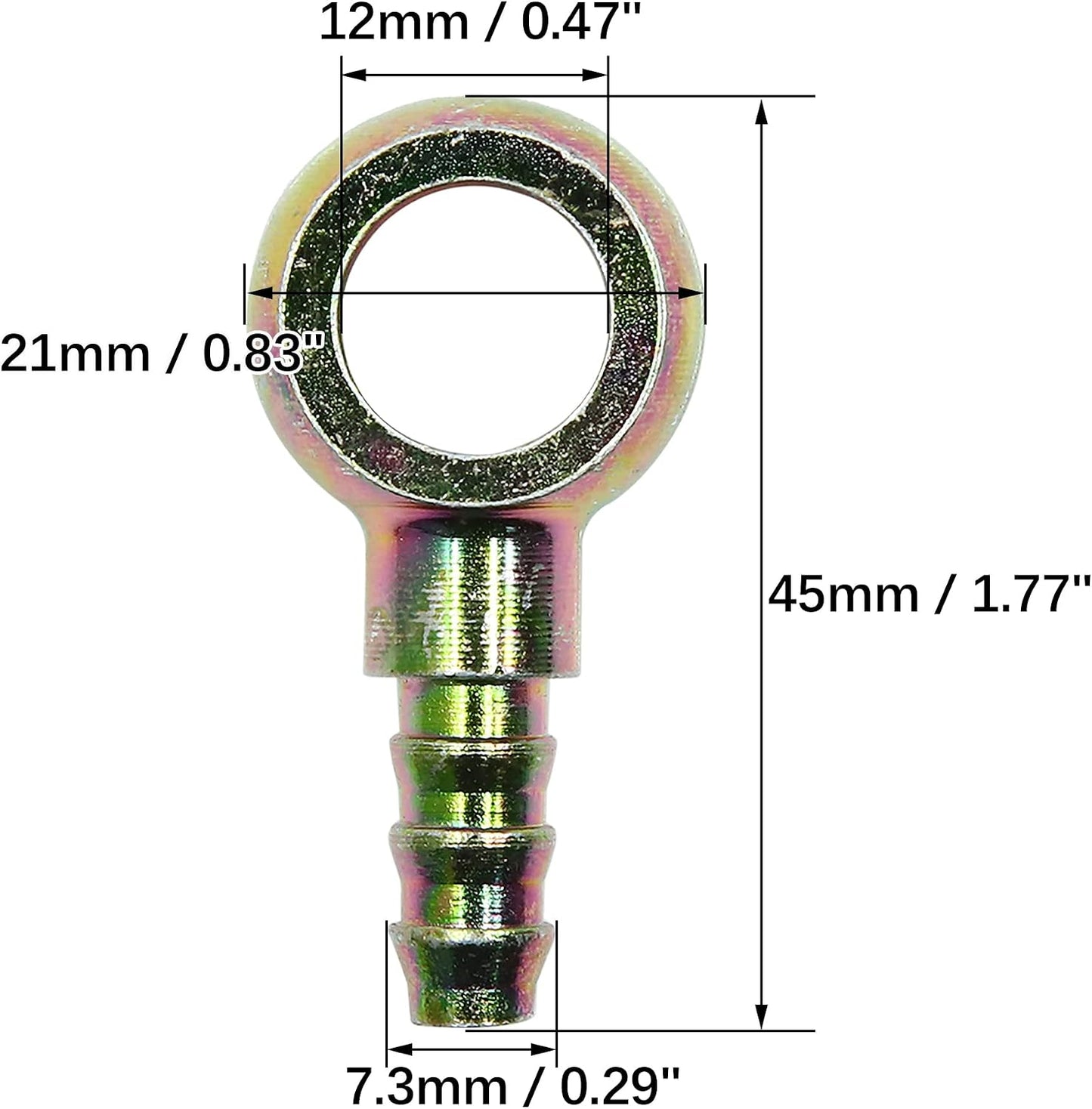 Adaptador manguera combustible 0.236pulg 0.472pulg 2unids