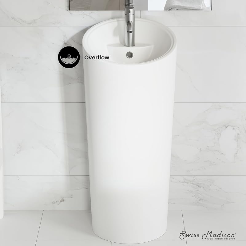 Fregadero pedestal una pieza color blanco brillante