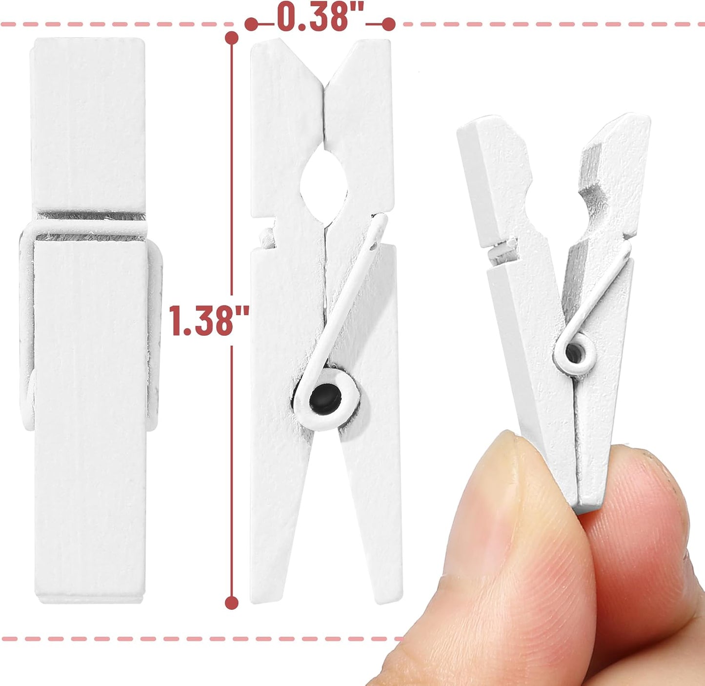 Pinzas madera 132 pzas 1.4" para ropa y colgar imágenes