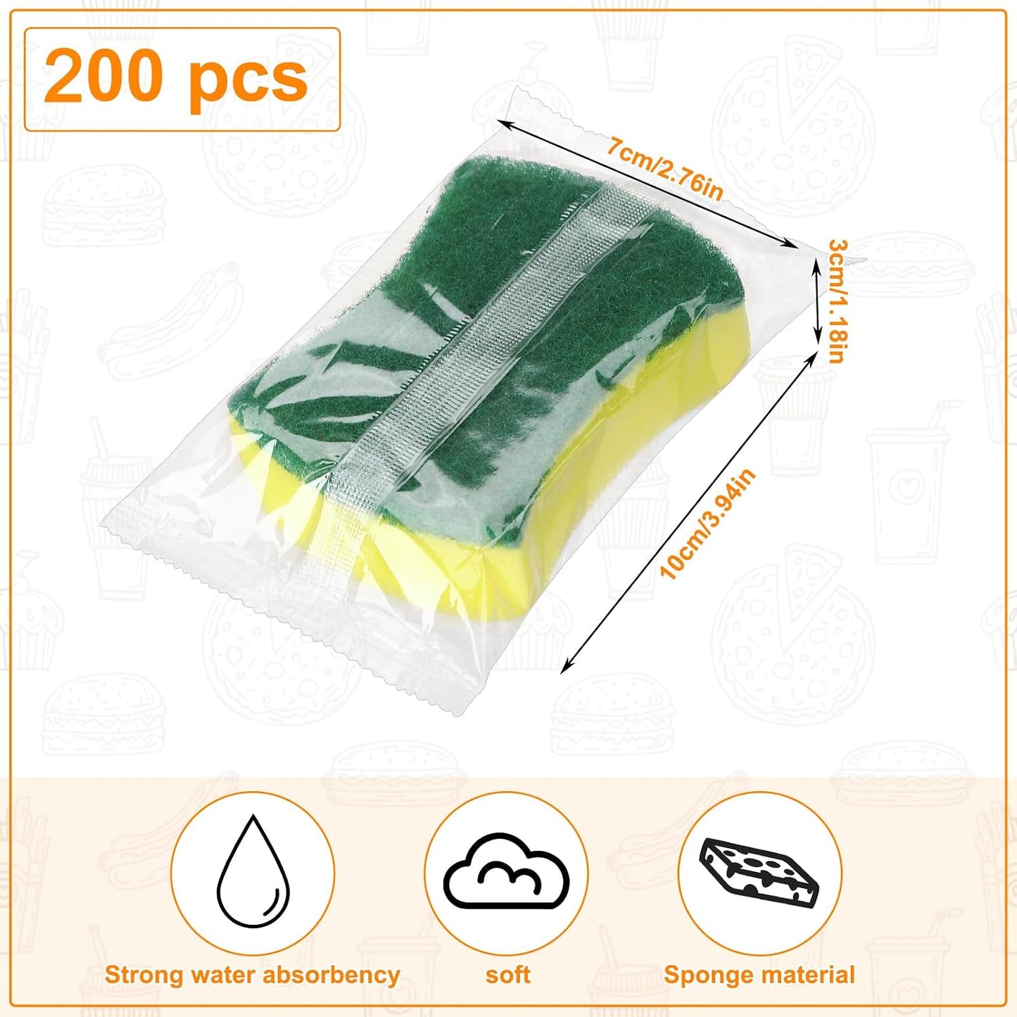 200 Esponjas para Limpiar Hogar Cocina Coche Bicicleta