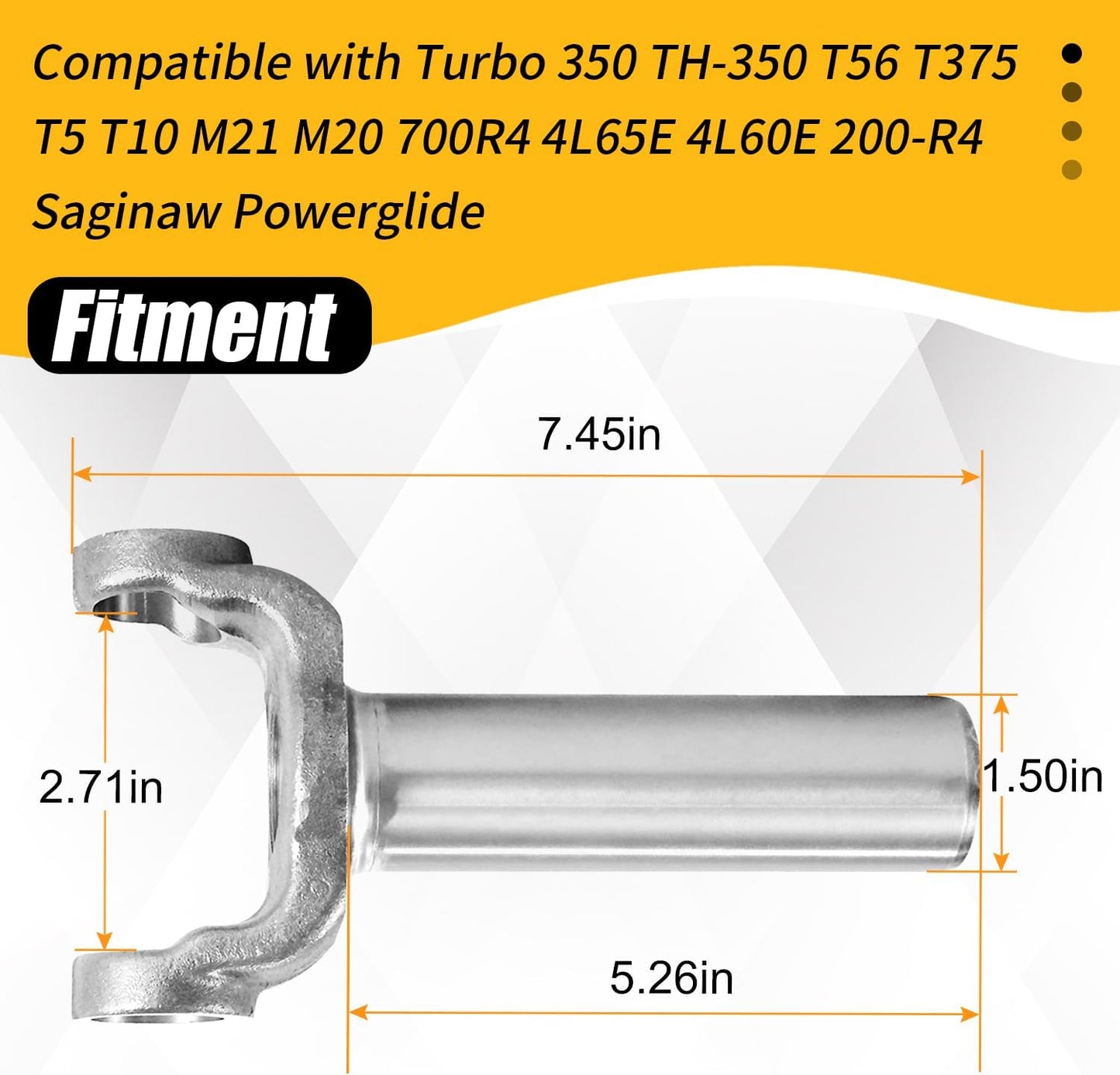 Eje transmisiónde yugo deslizante 3.875x1.062" comp GM